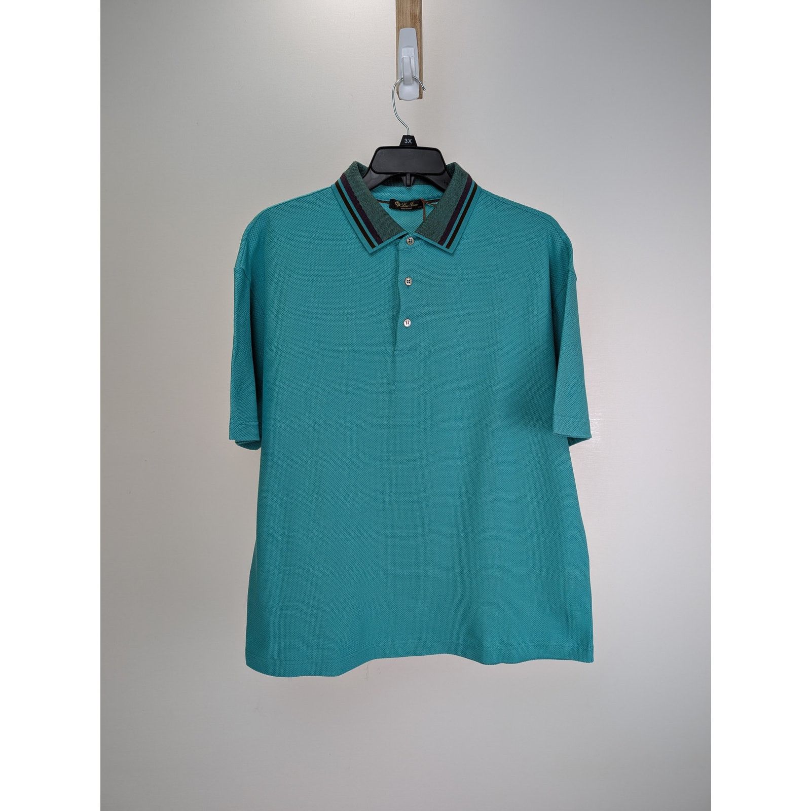Loro Piana o1rshd1 Polo MM Cambria Pique in Sky Blue Size US XXL / EU 58 / 5 - 1 Thumbnail