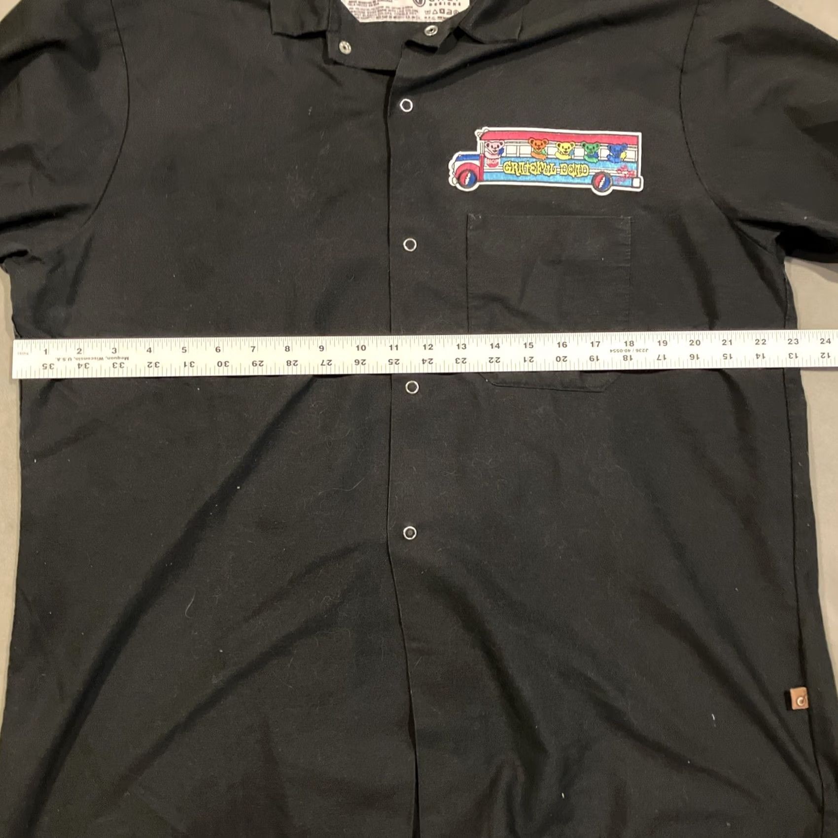 4SDESIGNS Chef Designs X Grateful Dead CUSTOM Work Shirt Large Black Short Sleeve Men L Size US L / EU 52-54 / 3 - 5 Thumbnail