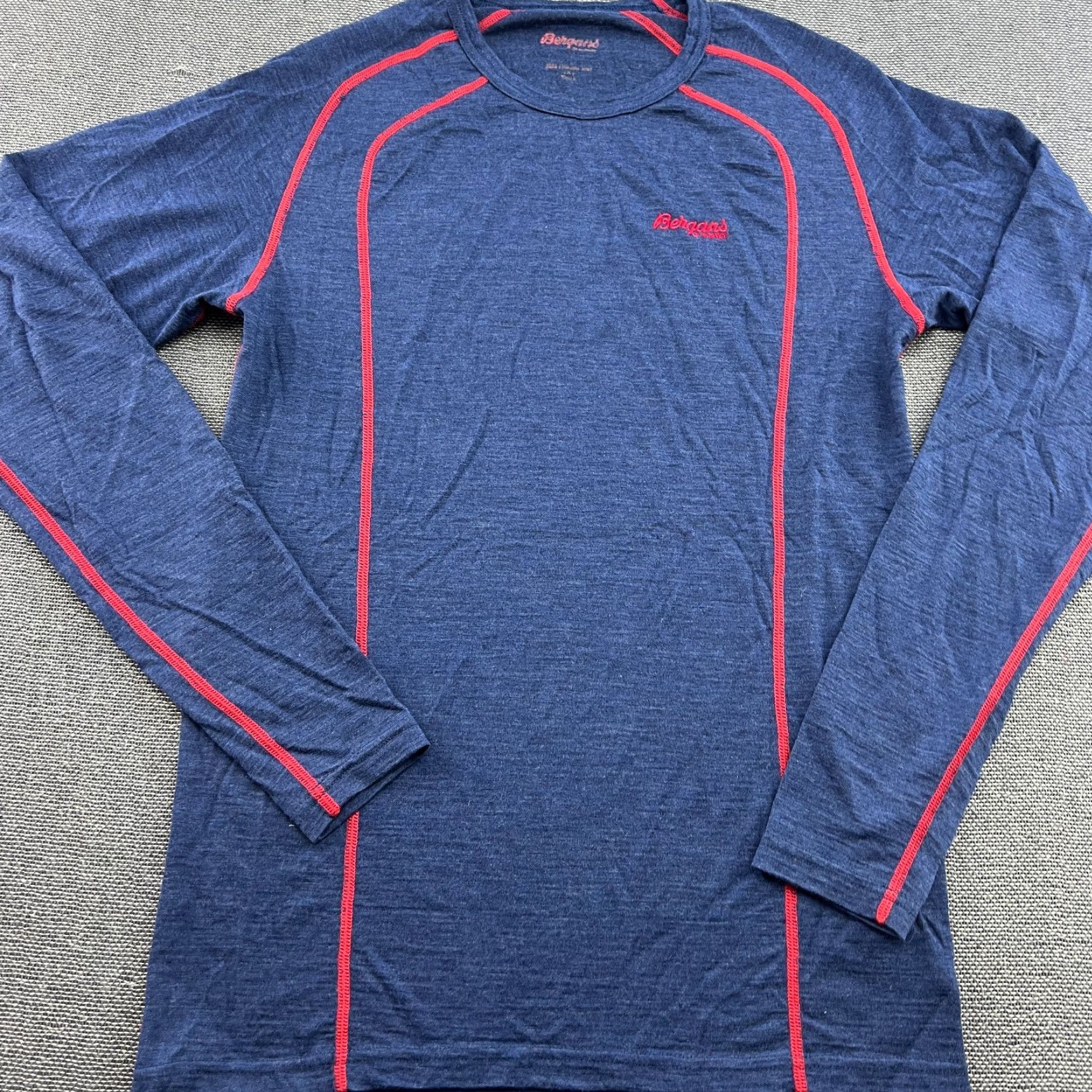 Layer 8 Bergans Norway Layer Shirt Mens Large 100% Merino Wool Outdoor Hiking Blue Size US L / EU 52-54 / 3 - 3 Thumbnail