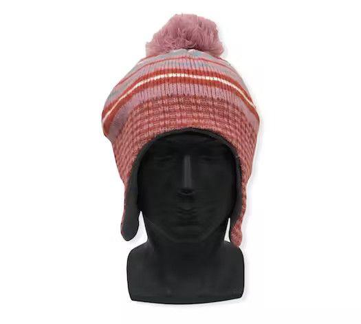 image of Earflap Stripe Design Beanie Hat, Men's