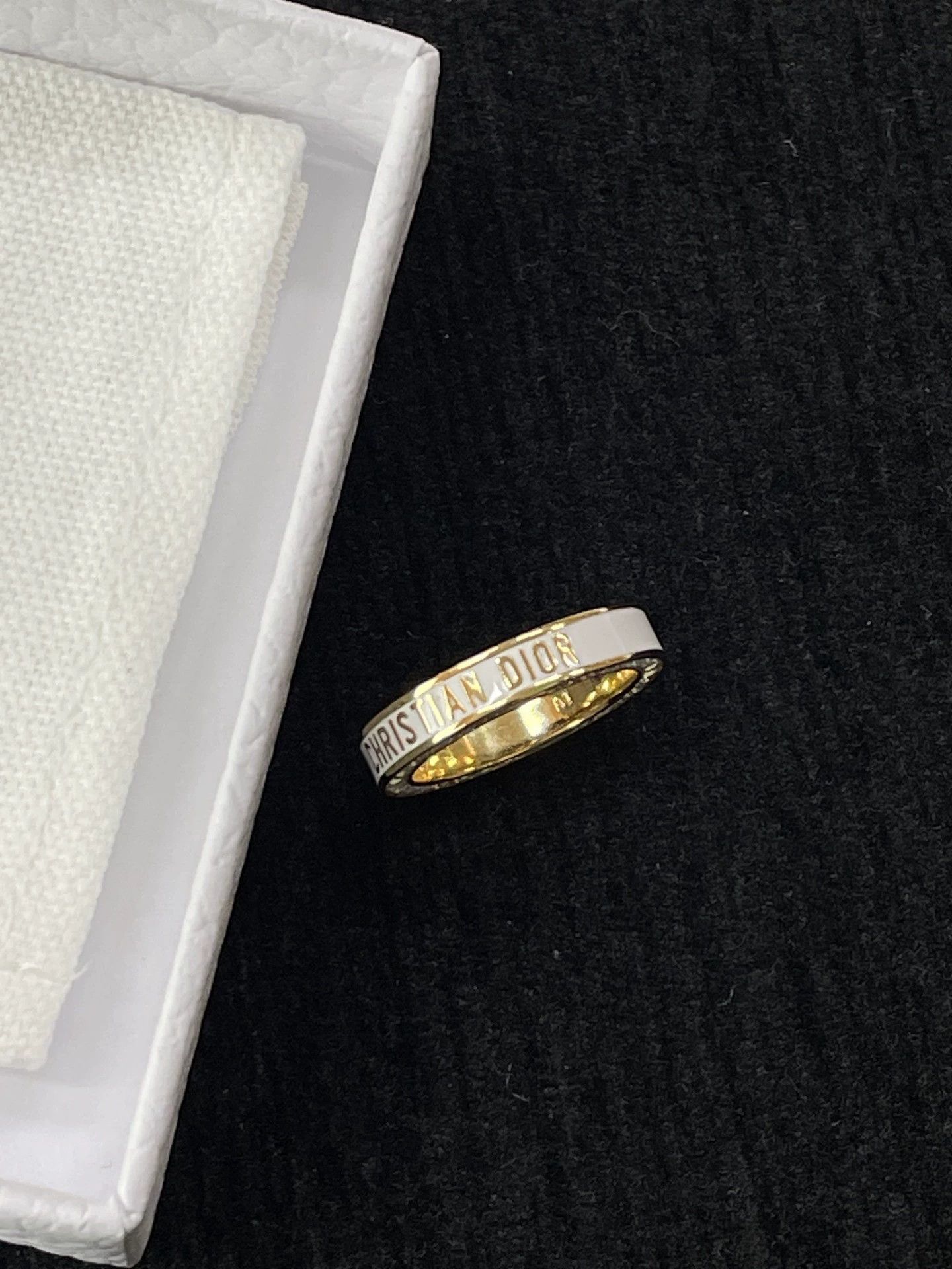 Dior Dior White Enamel Ring Size 52 New Size ONE SIZE - 4 Thumbnail