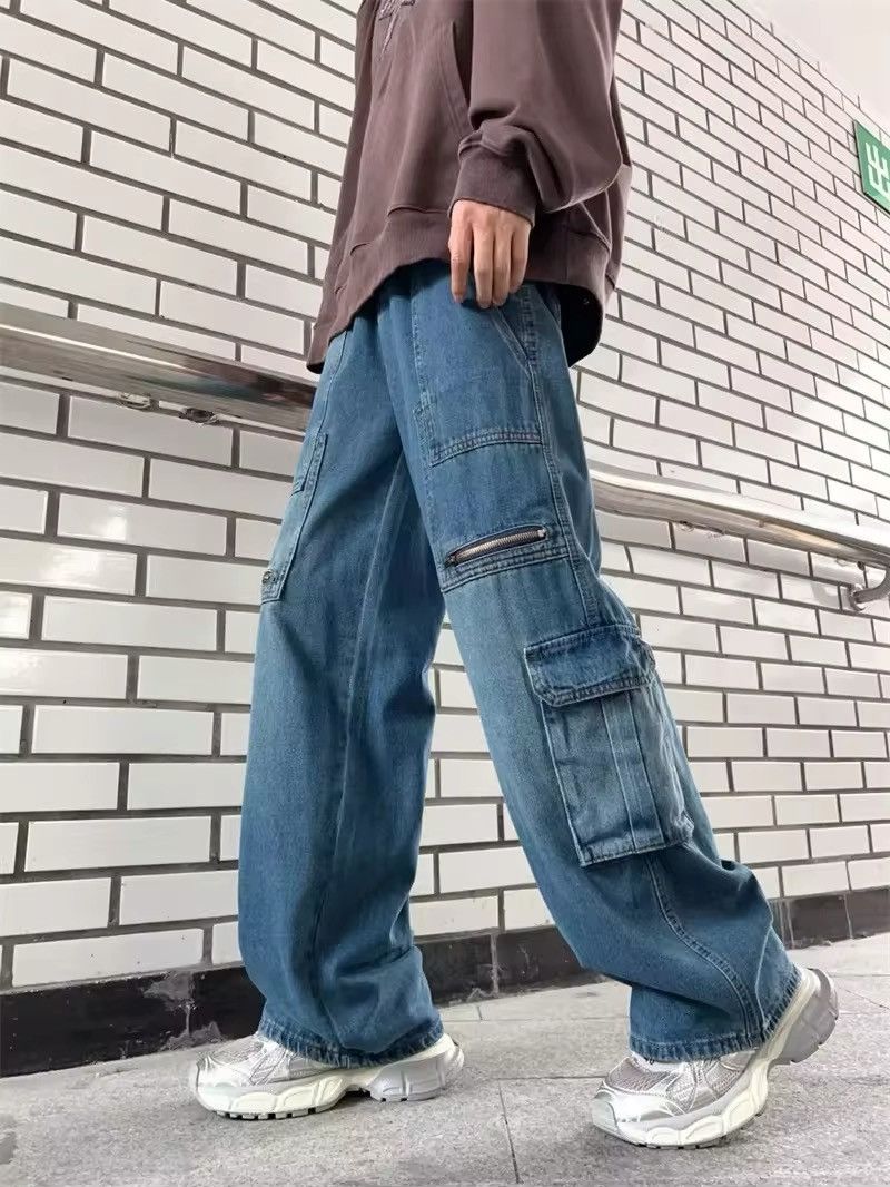 Japanese Brand × Vintage Cargo Jeans Men Big Pocket Loose Size US 32 / EU 48 - 2 Thumbnail