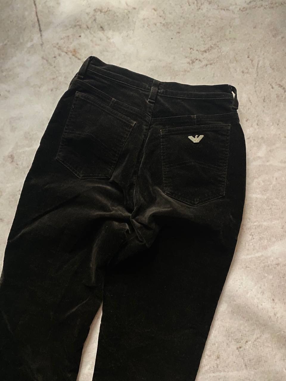 Armani × Giorgio Armani × Vintage Vintage 90s Armani Jeans Velour Velvet Trousers Pants Y2K Size 29" - 3 Thumbnail