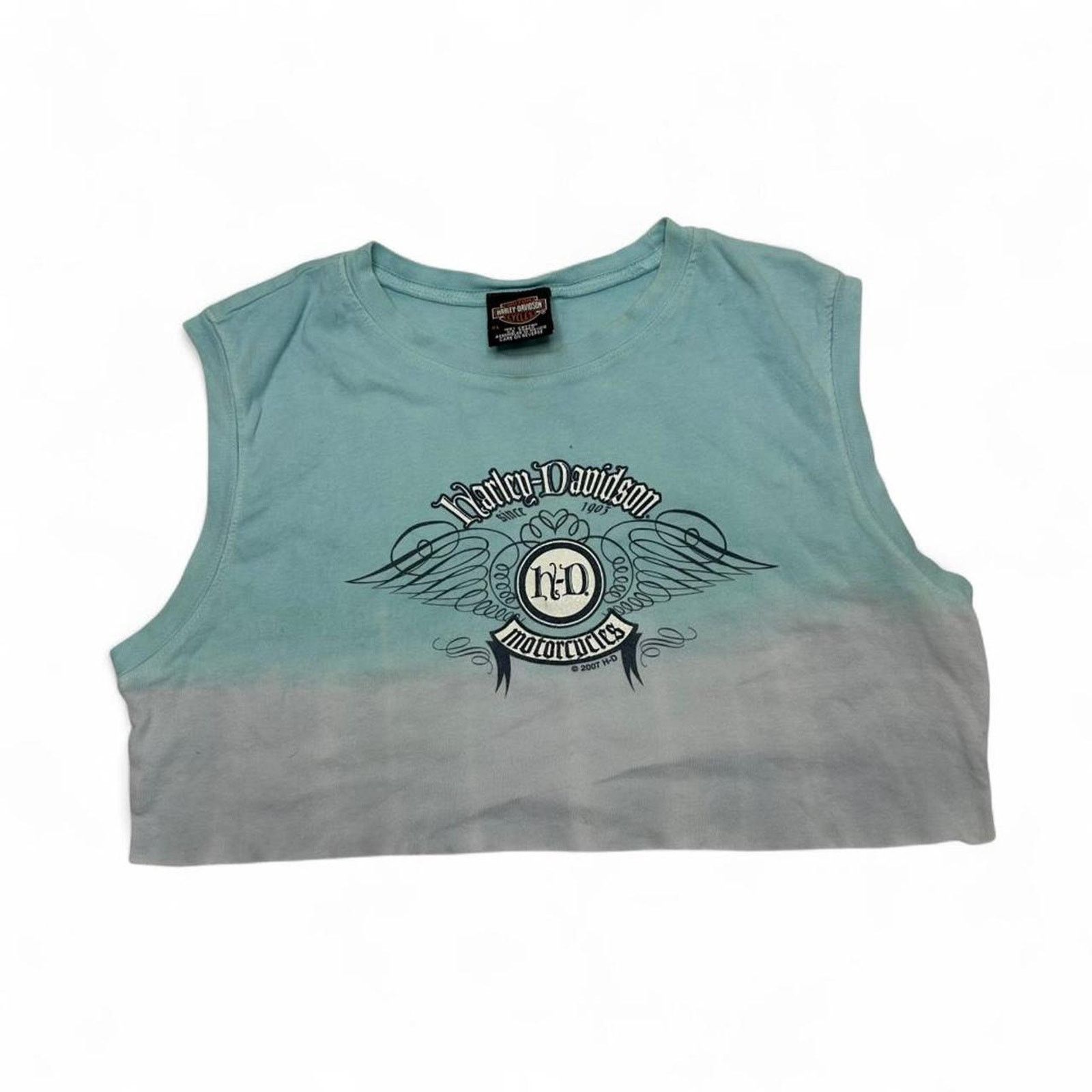 Harley Davidson Harley Davidson Cropped Tank Blue White 100%Cotton Size XL Size XL / US 12-14 / IT 48-50 - 4 Thumbnail
