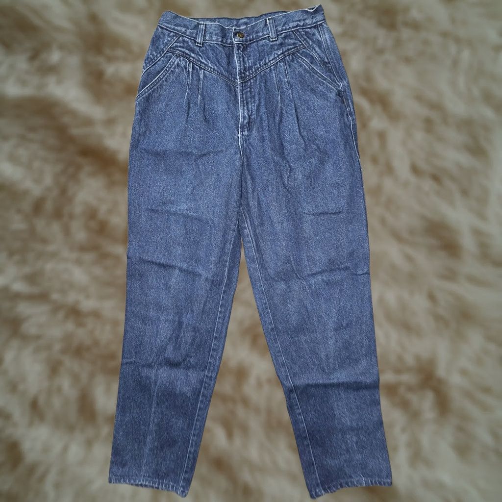 Vintage VINTAGE Ms Rocky Mountain Jeans Womens 13/14 Blue Denim High Rise Pleated 90s Size 34" / US 12 / IT 48 - 1 Thumbnail