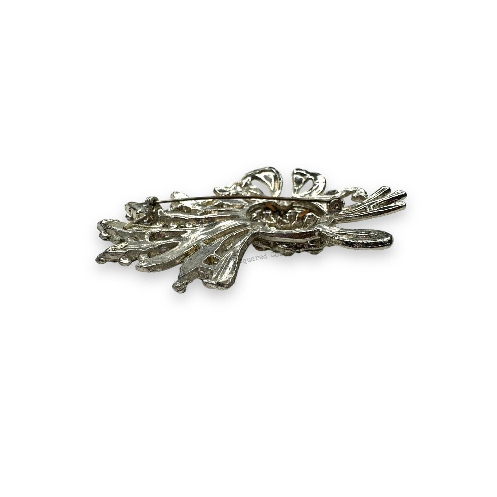 Other Vintage Rhinestone Floral Brooch Pin Silver Tone Costume Jew Size ONE SIZE - 9 Thumbnail