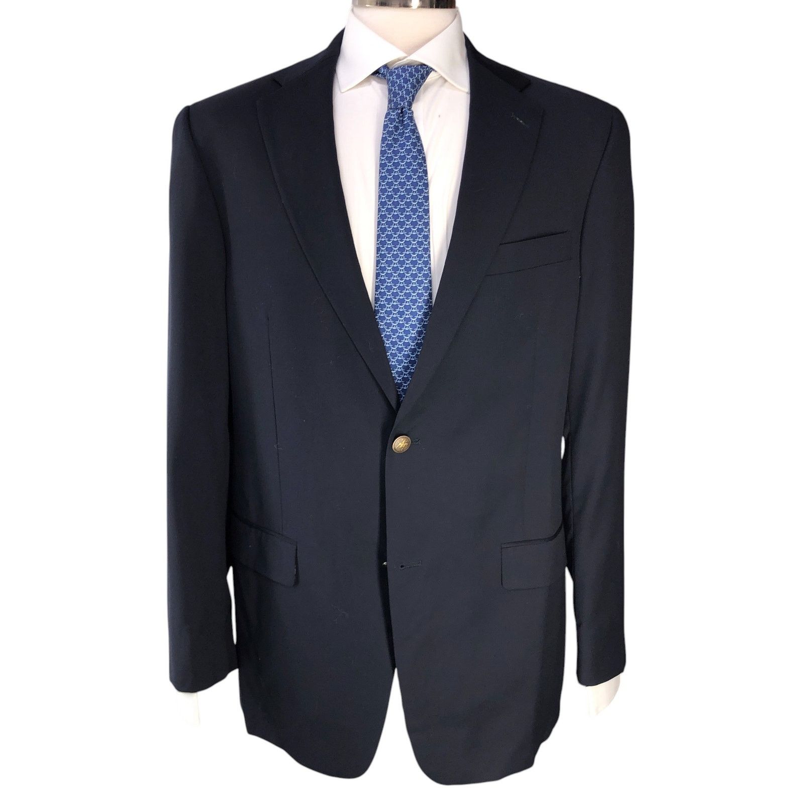 Hart Schaffner Marx Hart Schaffner Marx HSM Size 42L Blazer Navy Bronze Button Size 42L - 12 Thumbnail