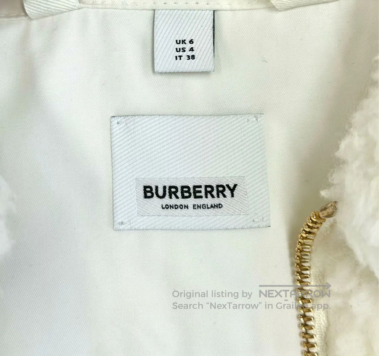 Burberry Burberry Beige Logo Teddy Fur Jacket| Size XS / US 0-2 / IT 36-38 - 3 Thumbnail