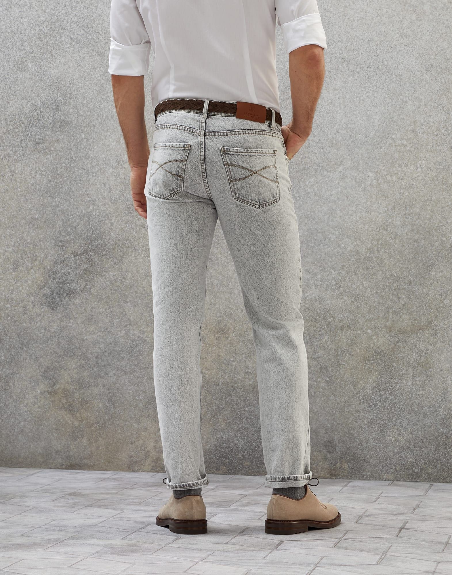 Brunello Cucinelli o1la1rc1a0325 Denim Pants in Silver Size US 30 / EU 46 - 2 Thumbnail