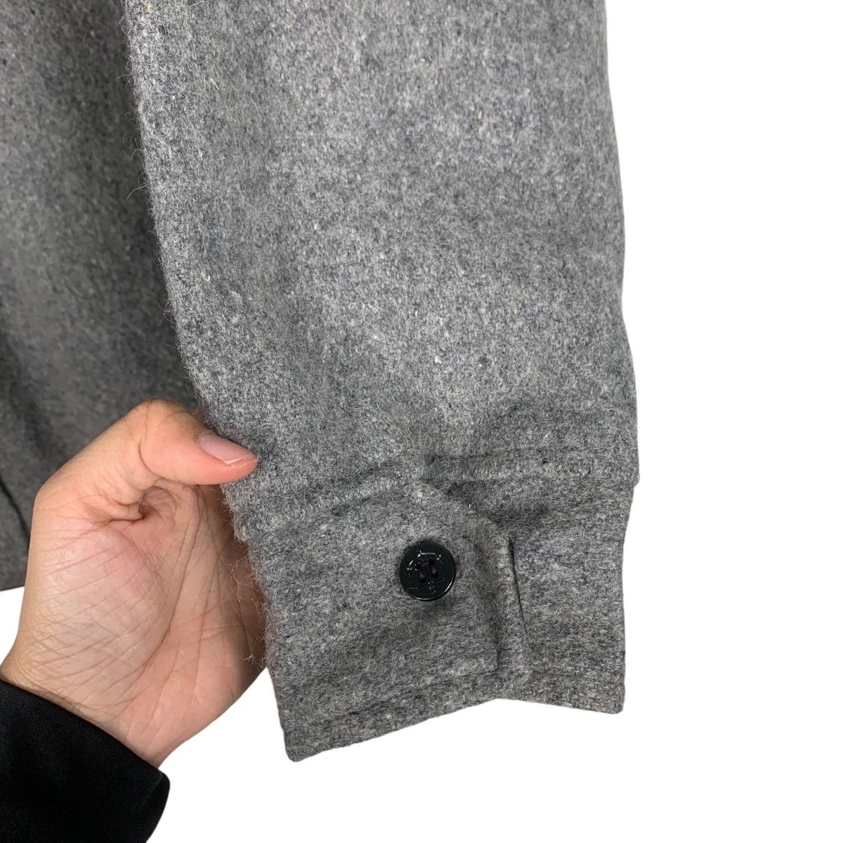 Flannel MELTON Made in Usa Outerwear Wool Gray Flannel #1813-C20 Size US L / EU 52-54 / 3 - 13 Thumbnail