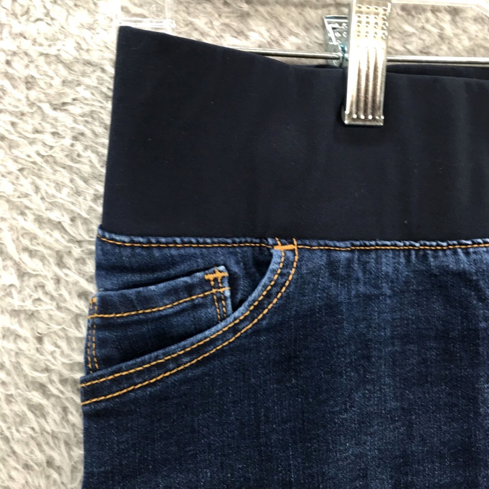 Old Navy Old Navy Jeans Womens 8 Maternity Denim Skinny Low Rise Dark Blue 5-Pocket Stretch Comfort Pull On Size 30" / US 8 / IT 44 - 3 Thumbnail