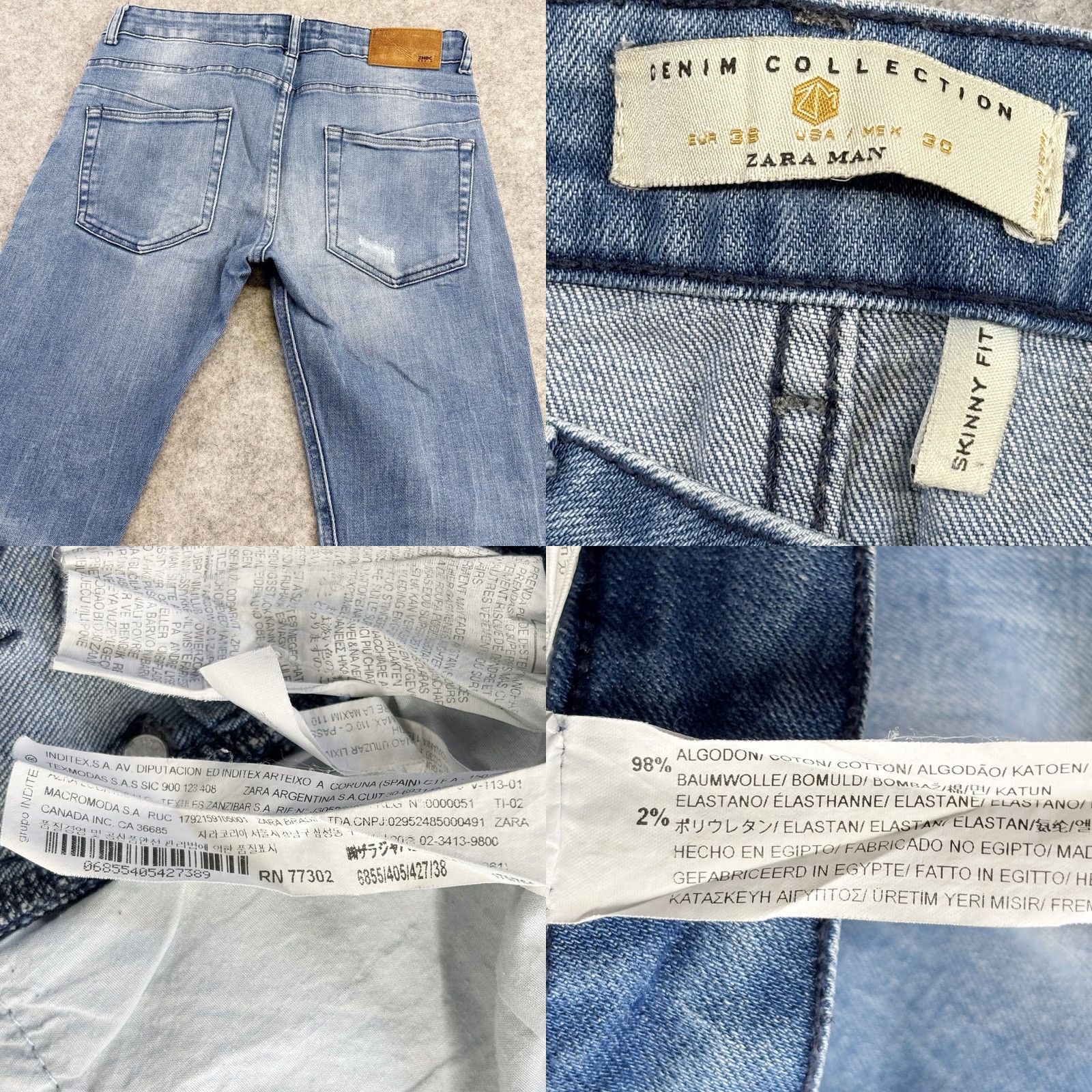 Zara Zara Man skinny jeans W30” L31” ripped distressed blue men’S pre loved Size US 30 / EU 46 - 8 Thumbnail