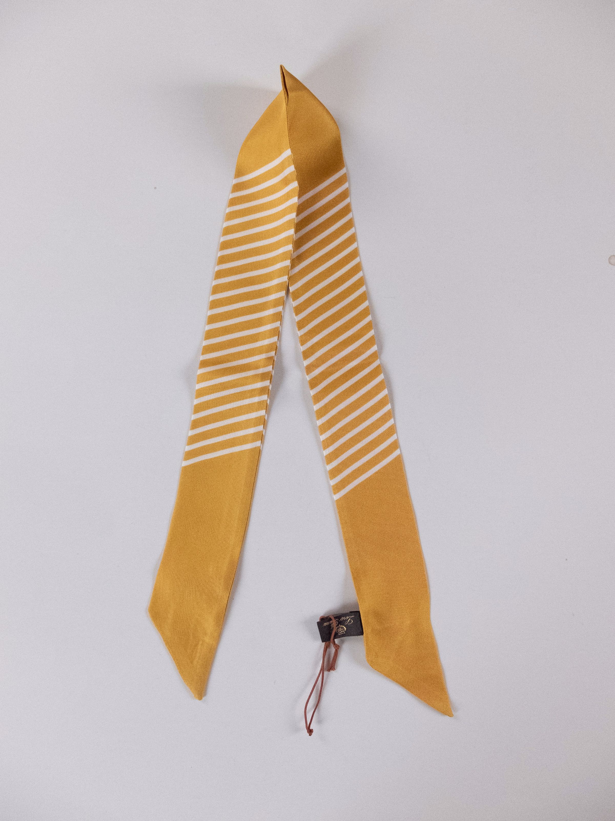 Loro Piana LORO PIANA yellow striped silk mitzah scarf authentic Size ONE SIZE - 1 Thumbnail