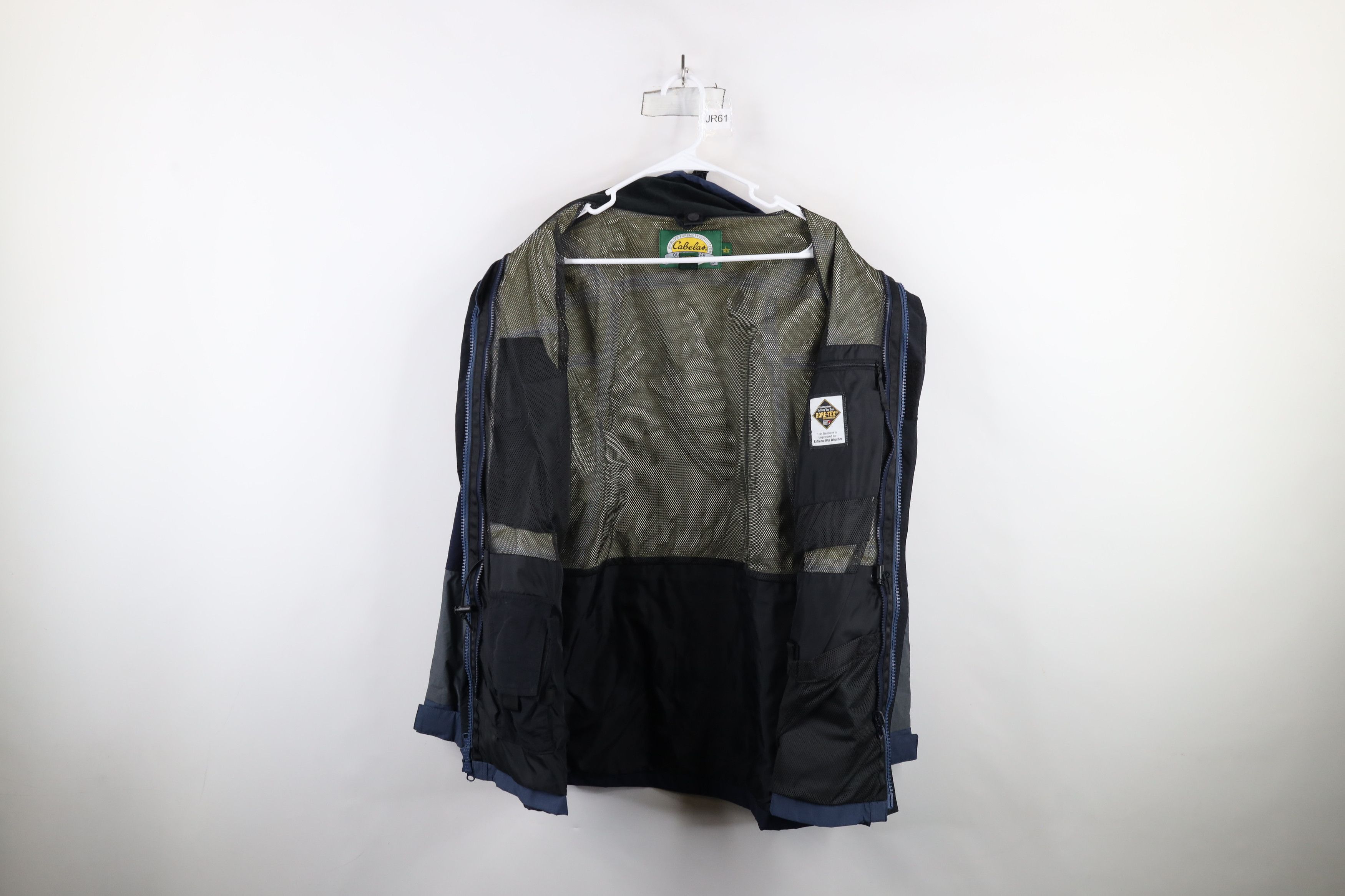 Cabelas × Vintage Vintage 90s Cabelas Waterproof Full Zip Jacket Coat Blue Size US L / EU 52-54 / 3 - 10 Thumbnail