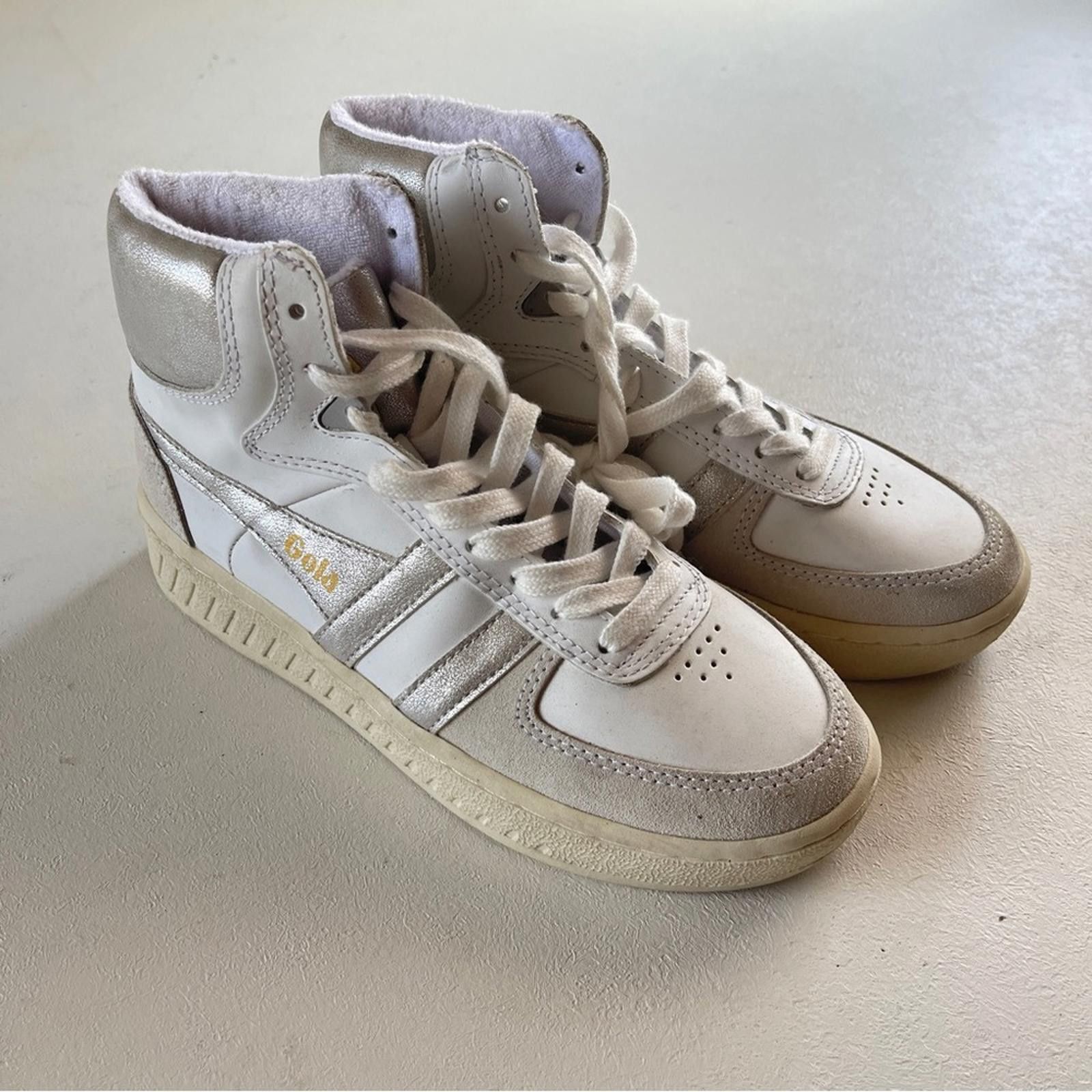 Gola Gola White and Silver High-Top Women's Sneakers in size 6 Size US 6 / IT 36 - 1 Thumbnail