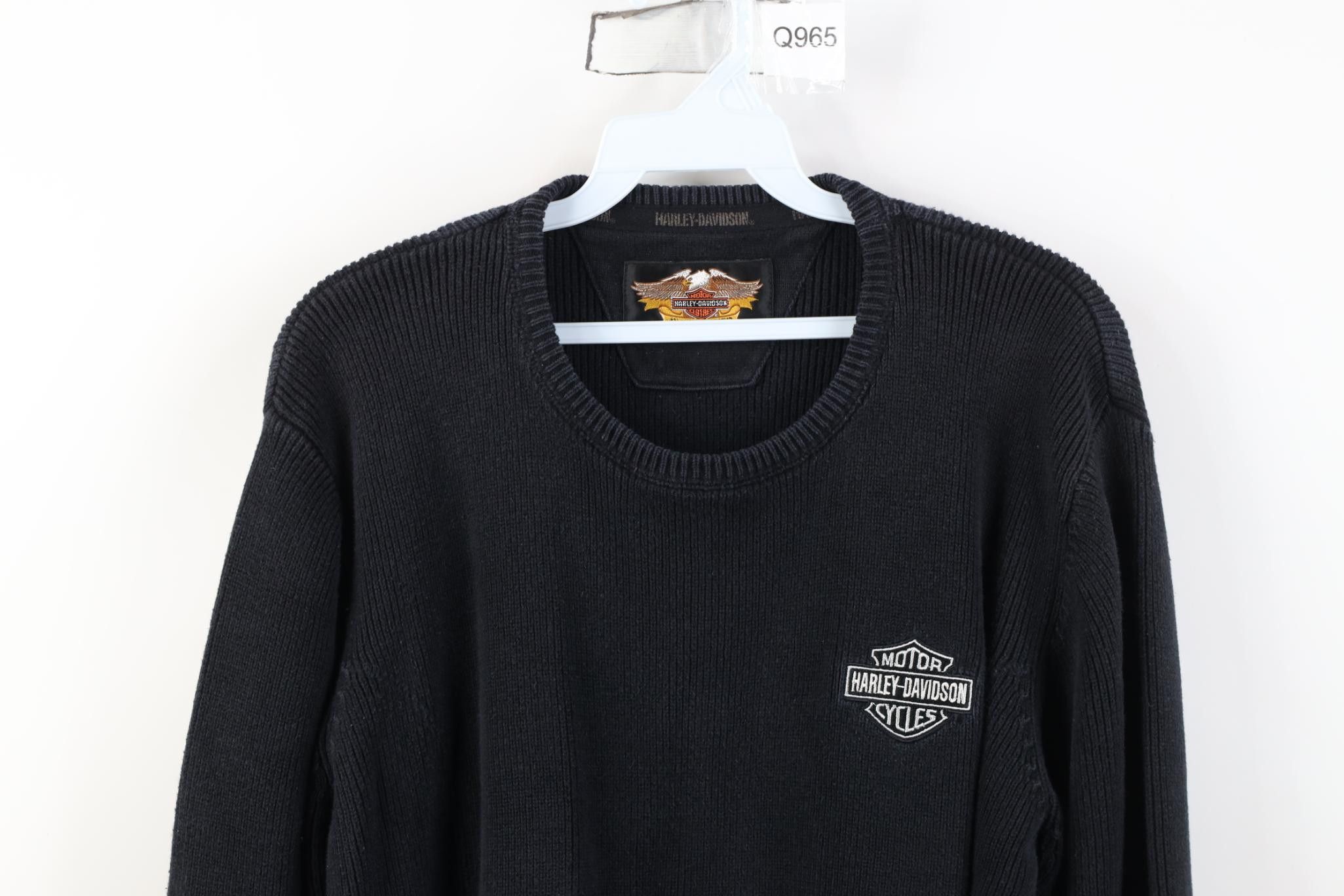 Harley Davidson Vintage 90s Harley Davidson Spell Out Ribbed Knit Sweater Size L / US 10 / IT 46 - 2 Thumbnail