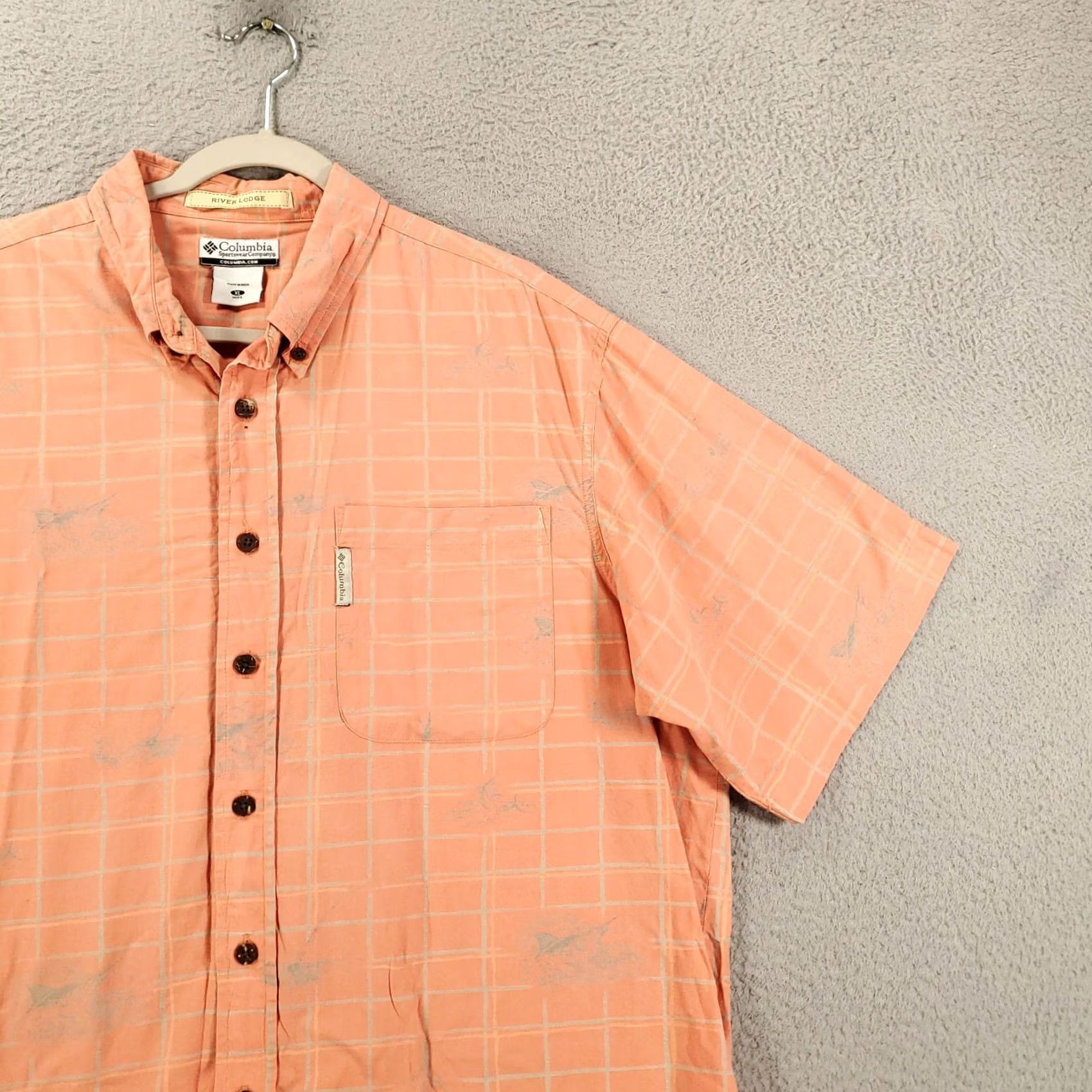 Vintage Columbia River Lodge Shirt Mens XL Orange Plaid Button Up Size US XL / EU 56 / 4 - 3 Thumbnail