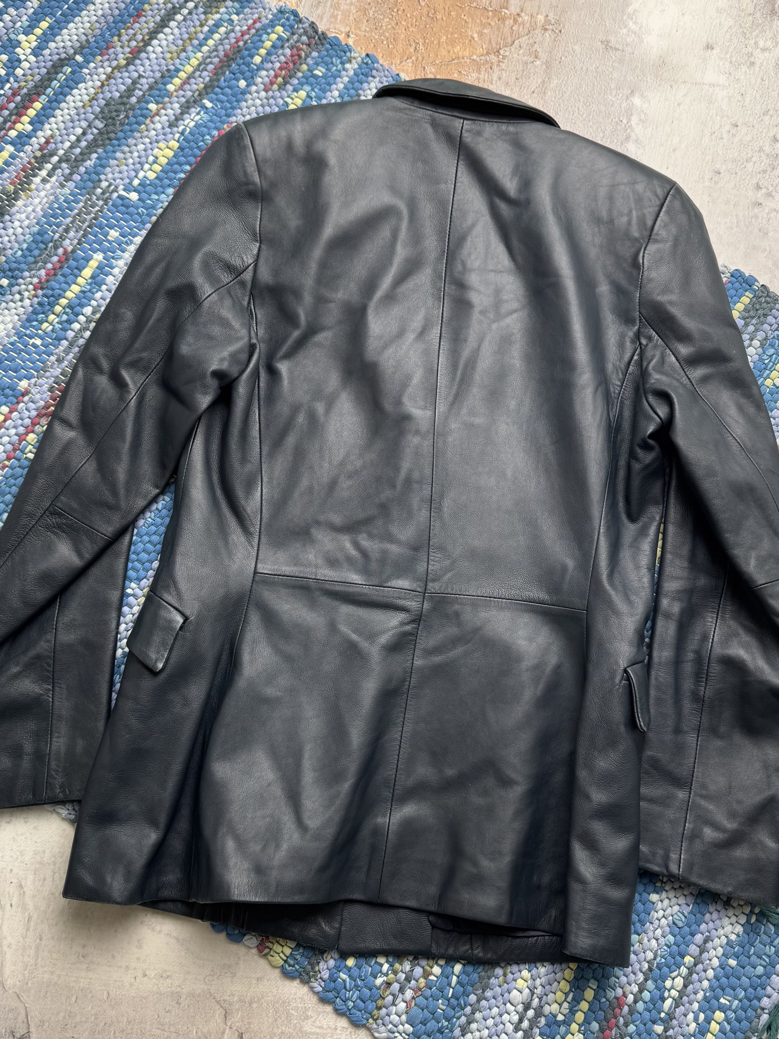 Vintage Vintage Real Leather Jacket Tailored Button Front Blazer Size M / US 6-8 / IT 42-44 - 9 Thumbnail