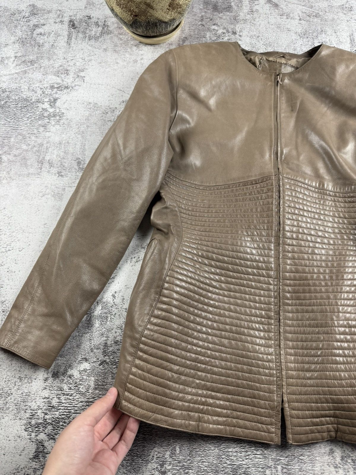 Claude Montana CLAUDE MONTANA VEST AGNEAU PLONGE 80S LEATHER COAT JACKET Size XL / US 12-14 / IT 48-50 - 7 Thumbnail