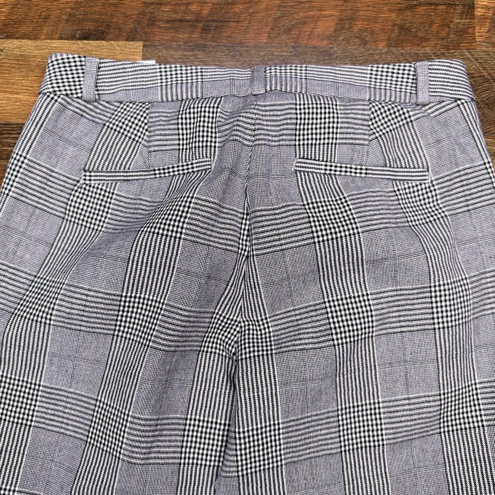 Banana Republic Banana Republic Sloan Pants Womens 6P Petite Mid Rise Cropped Plaid Houndstooth Black Tapered Leg 23 in Inseam Flat Front Pockets Stretch Size 28" / US 6 / IT 42 - 7 Thumbnail