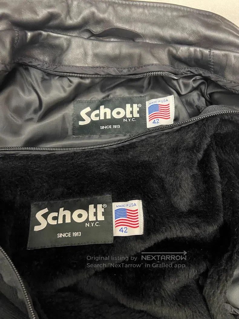 Schott Schott NYC 141 stand-up collar leather clothing Size US XL / EU 56 / 4 - 3 Thumbnail