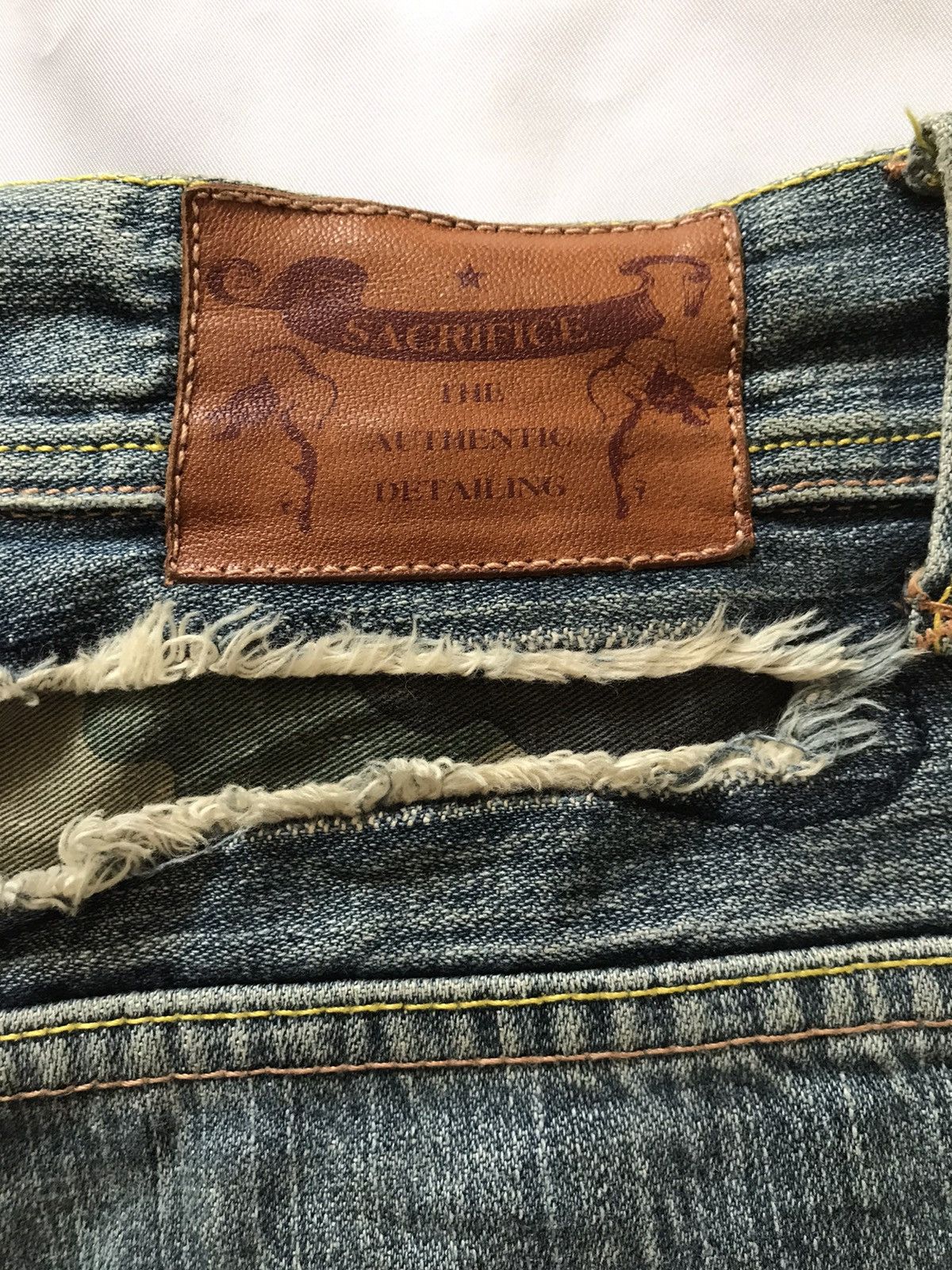 14th Addiction × Japanese Brand × KMRii JAPANESE BRAND SACRIFICE WORKERS PATCHWORK JEANS Size US 31 - 7 Thumbnail