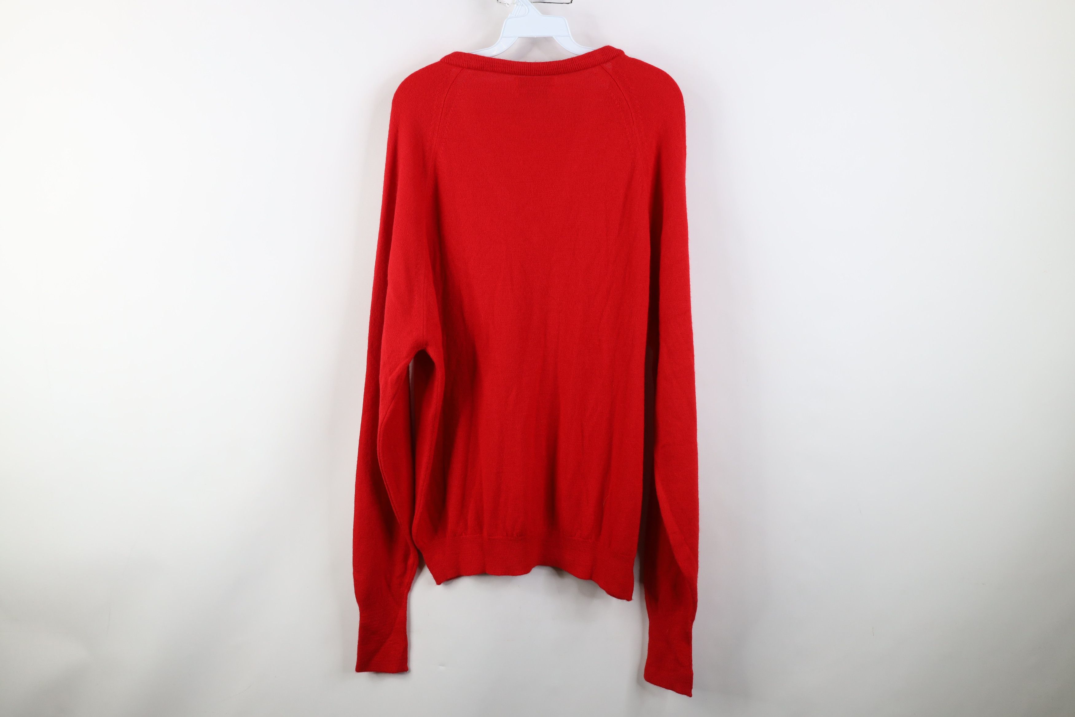 Christian Dior Monsieur Vintage 80s 90s Christian Dior Knit V-Neck Sweater Red USA Size US XL / EU 56 / 4 - 9 Thumbnail