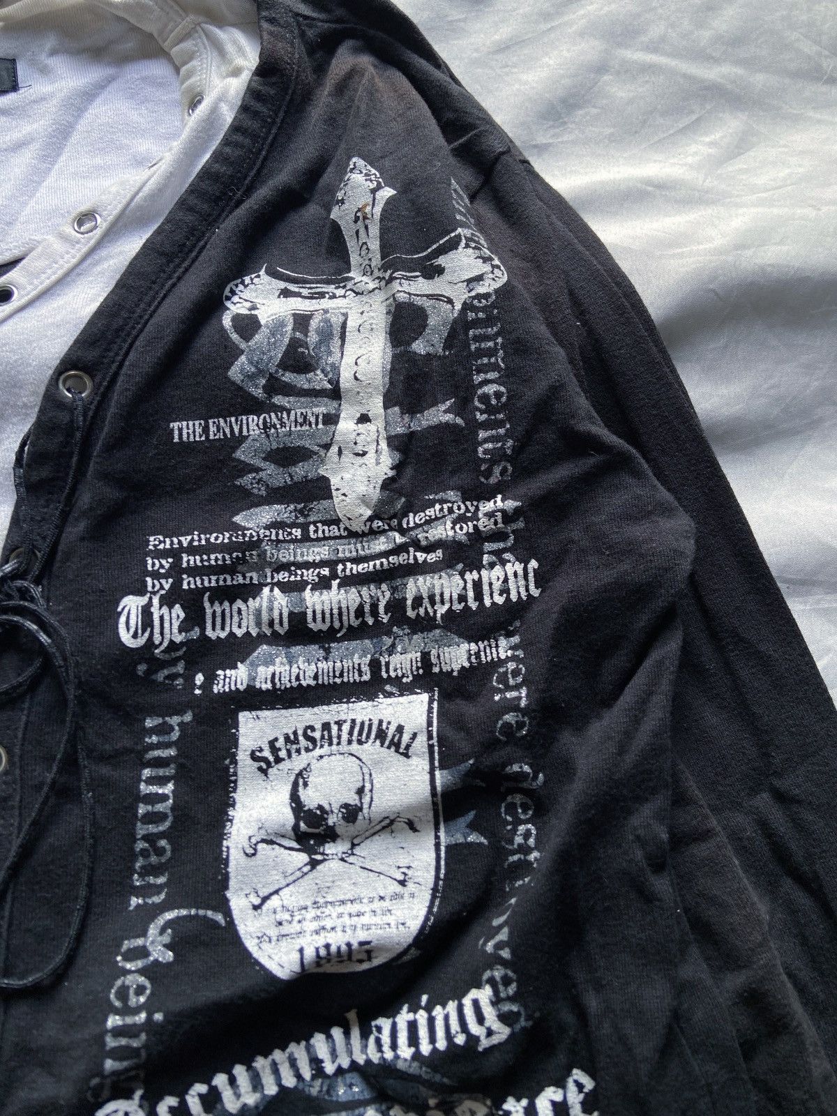 Japanese Brand JAPANESE BEAUMONT CARR SKULL DOUBLE LAYER LONG SLEEVE Size US M / EU 48-50 / 2 - 6 Thumbnail