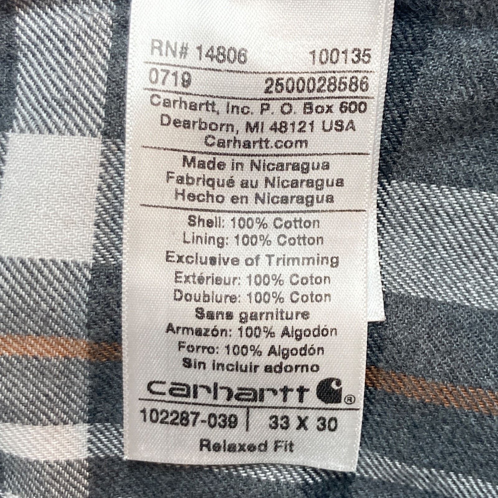 Carhartt Carhartt Double Knee Ripstop Cargo Flannel Lined 33x30 Gray Size US 33 - 10 Thumbnail