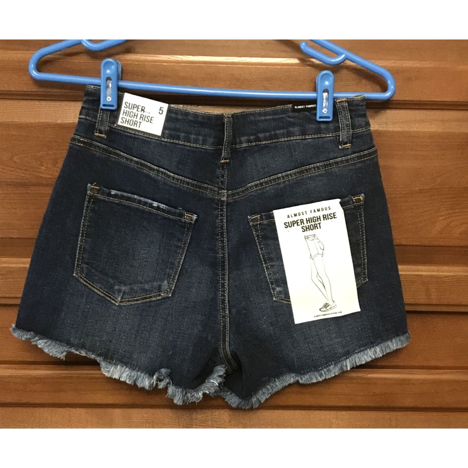 Almost Famous Almost Famous Blue Jean Shorts Jrs. Size 5 High Rise Distressed Cut-Off Denim Women’s Juniors Pants Shorts with Zip Closure Size 27" / US 4 / IT 40 - 2 Thumbnail