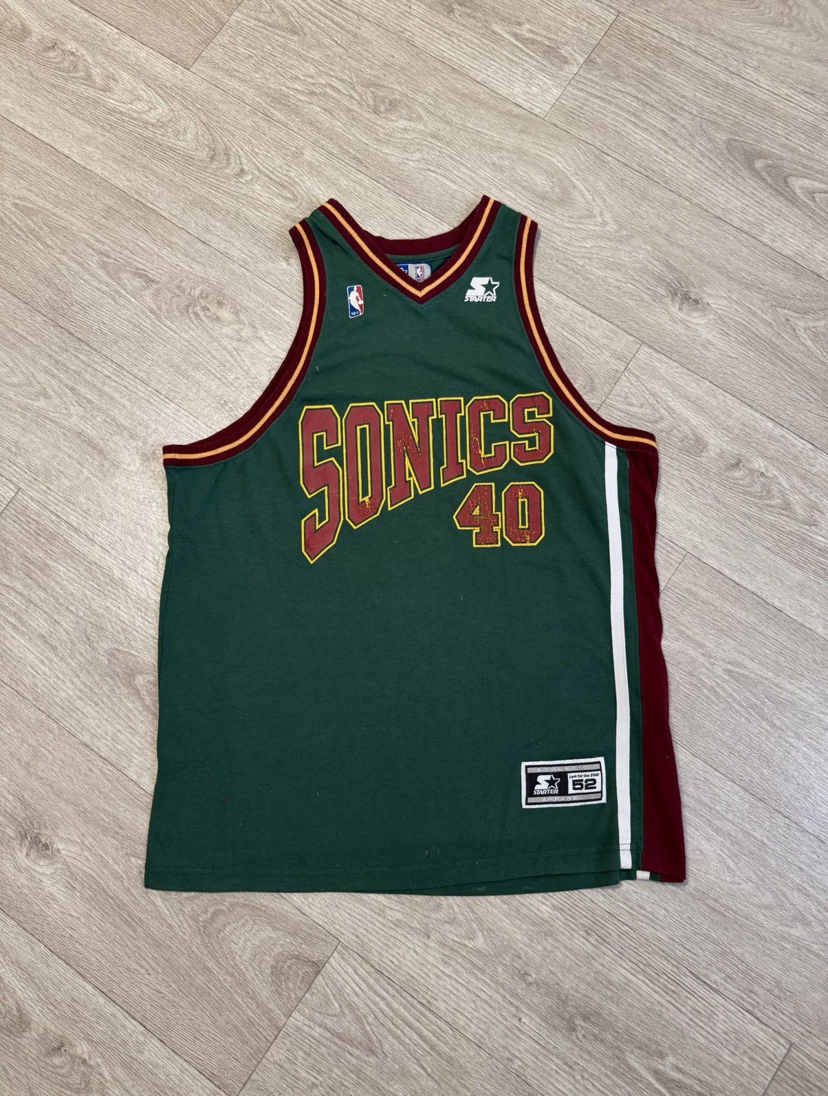 Vintage Vintage Starter Shawn Kemp 40 Seattle SuperSonics NBA Jersey Size US XL / EU 56 / 4 - 1 Thumbnail