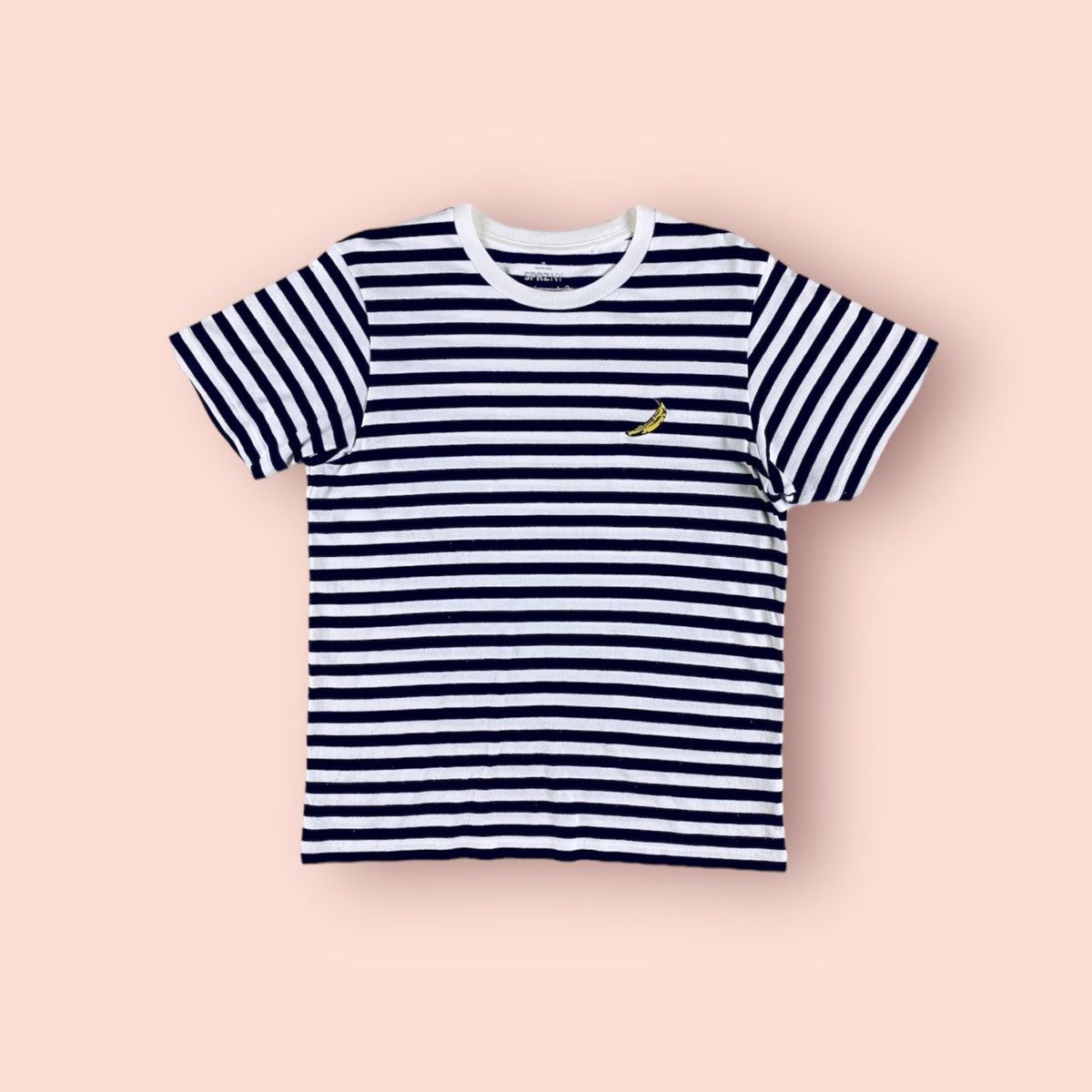Andy Warhol x Uniqlo embroidered banana logo striped tee