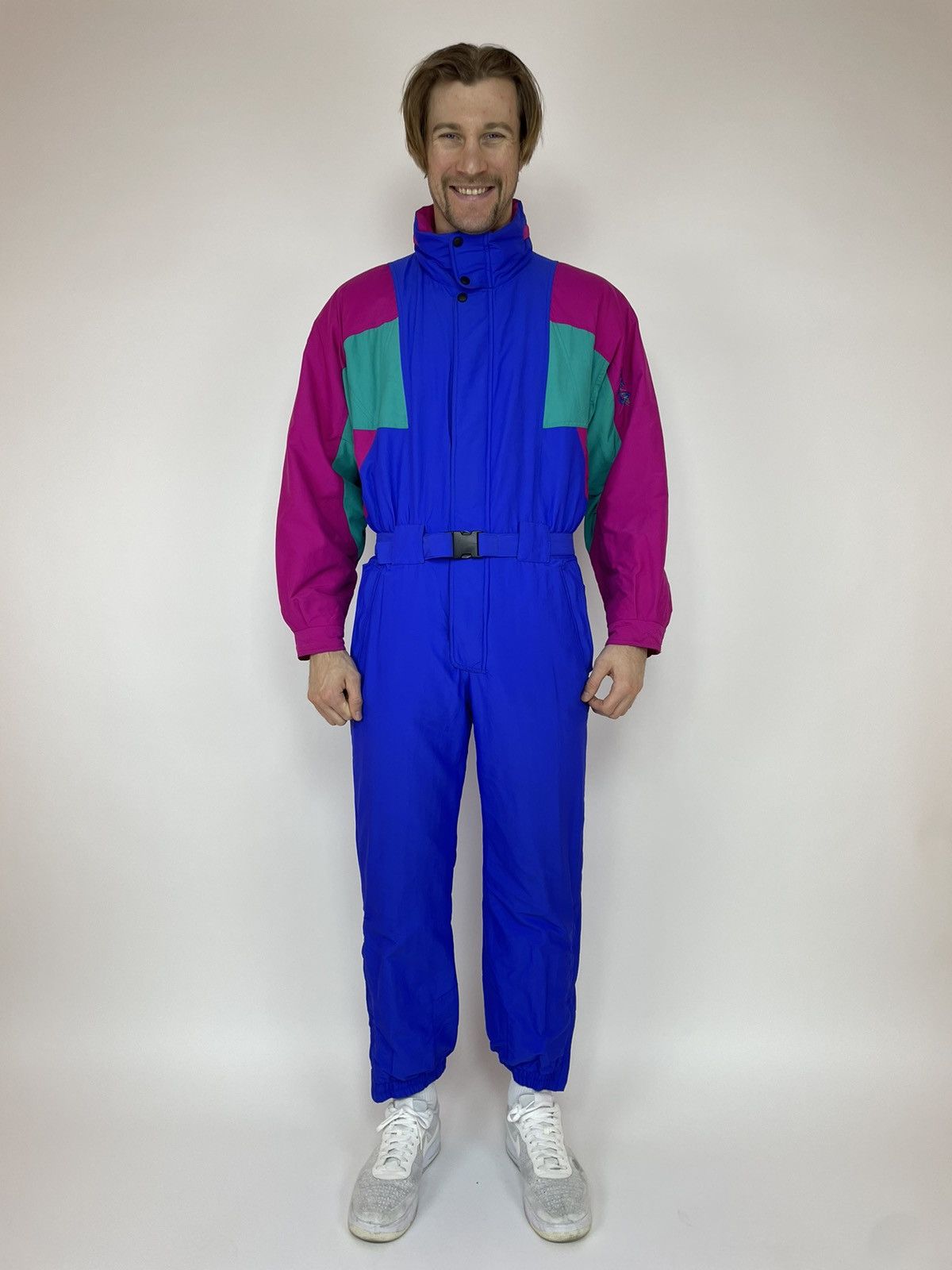 image of Vintage Ski Suit Fila Magic Line Snow Jumpsuit 90's Mens in Blue Green (Size 36)