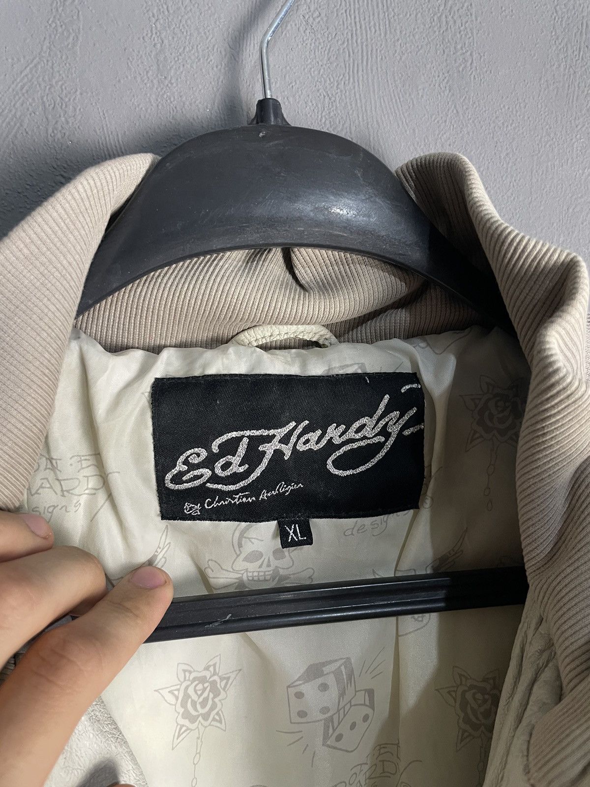 Ed Hardy Y2K Vintage Ed Hardy Leather Jacket Size US XL / EU 56 / 4 - 14 Thumbnail