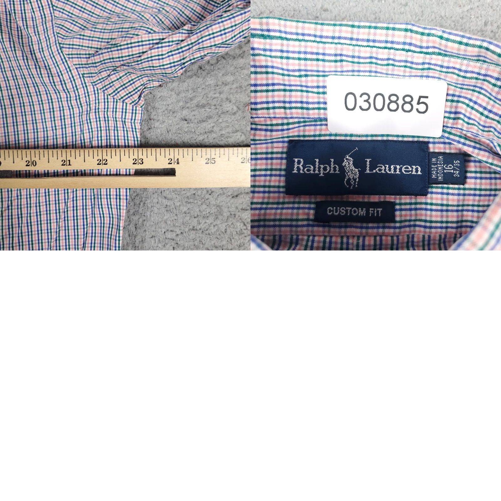 Ralph Lauren Ralph Lauren Dress Shirt Men 16 Blue Green Plaid Long Sleeve Button-Down Regular Fit Size 42R - 8 Thumbnail