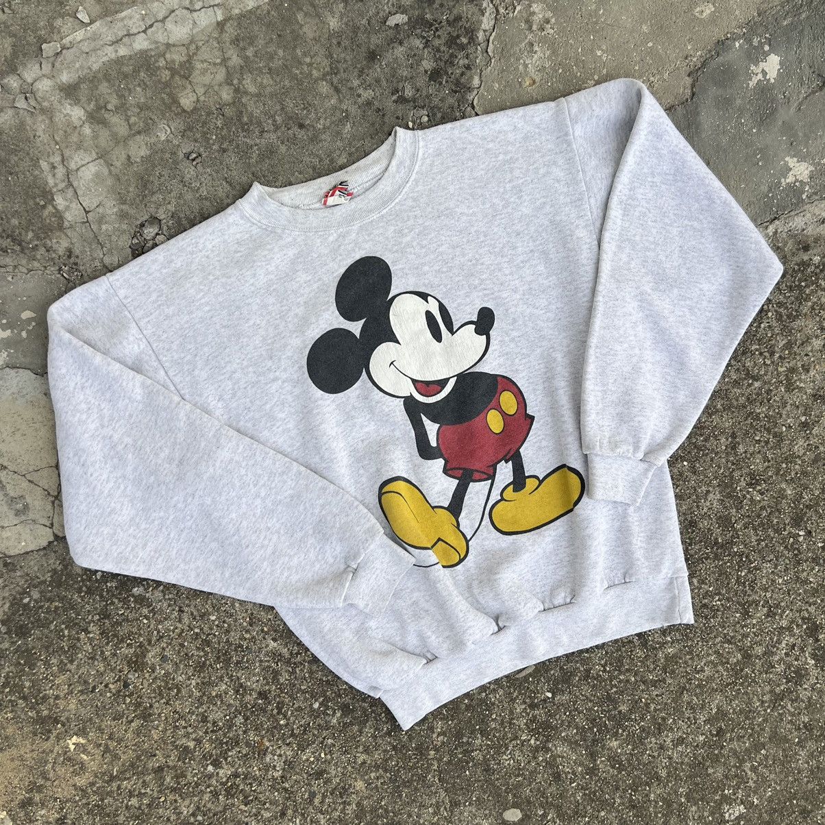 Mickey Mouse × Vintage Vintage 90s Mickey mouse grey sweatshirt Size US S / EU 44-46 / 1 - 2 Thumbnail