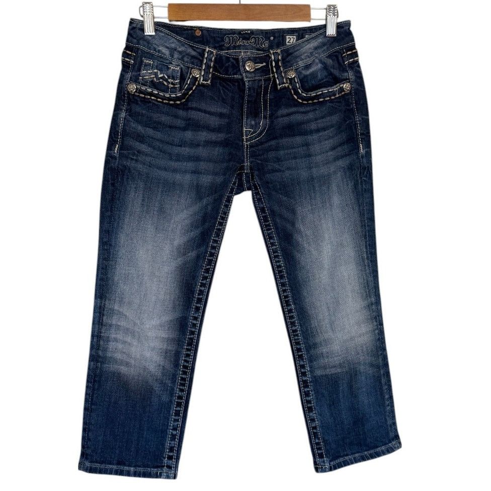 Miss Me Miss Me Jeans Women 27 Blue Capris Western Rodeo Size 27" / US 4 / IT 40 - 2 Thumbnail