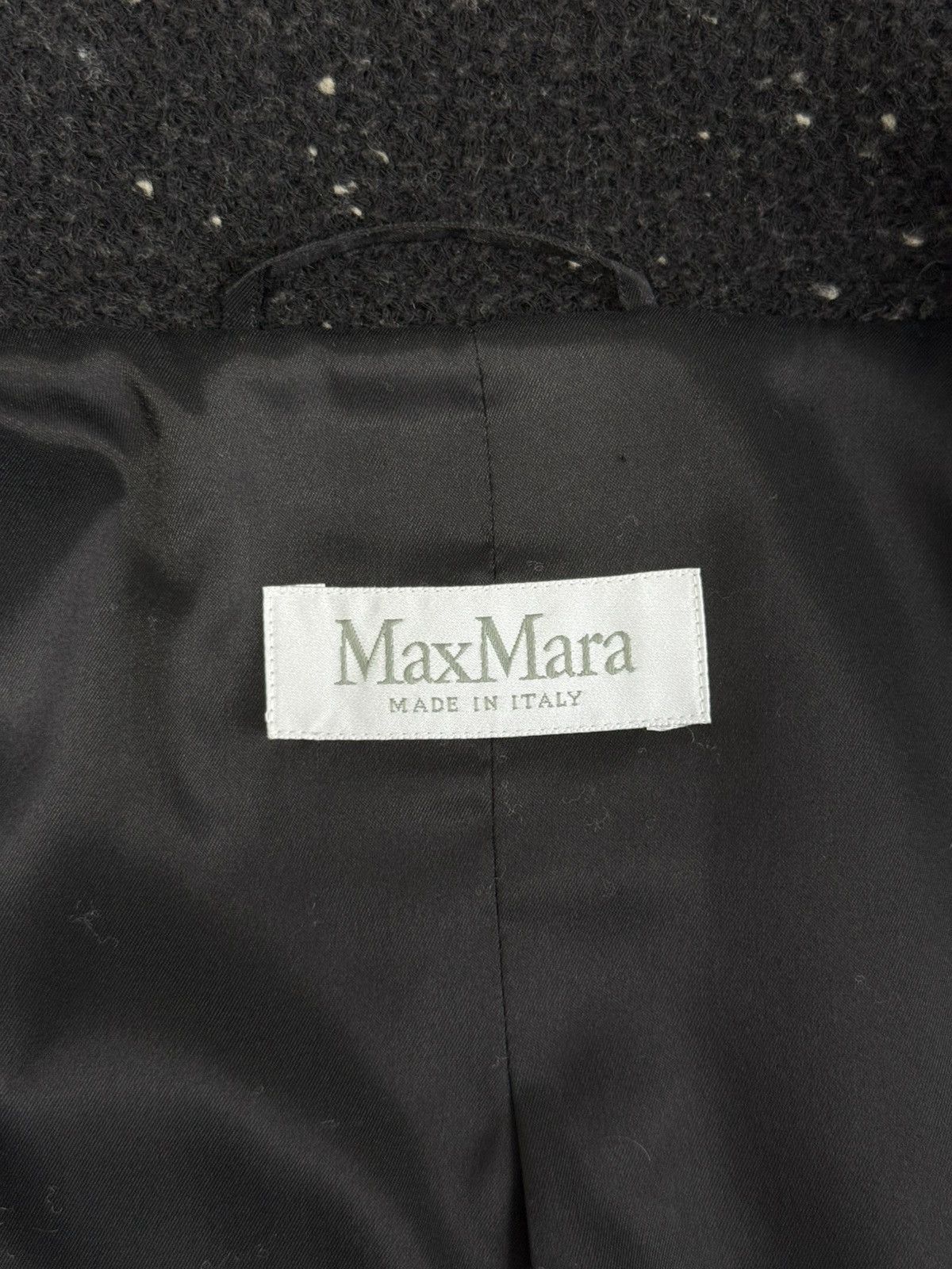 Max Mara Max Mara Black Wool Belted Jacket Tweed Speckled Short Coat Size XS / US 0-2 / IT 36-38 - 13 Thumbnail
