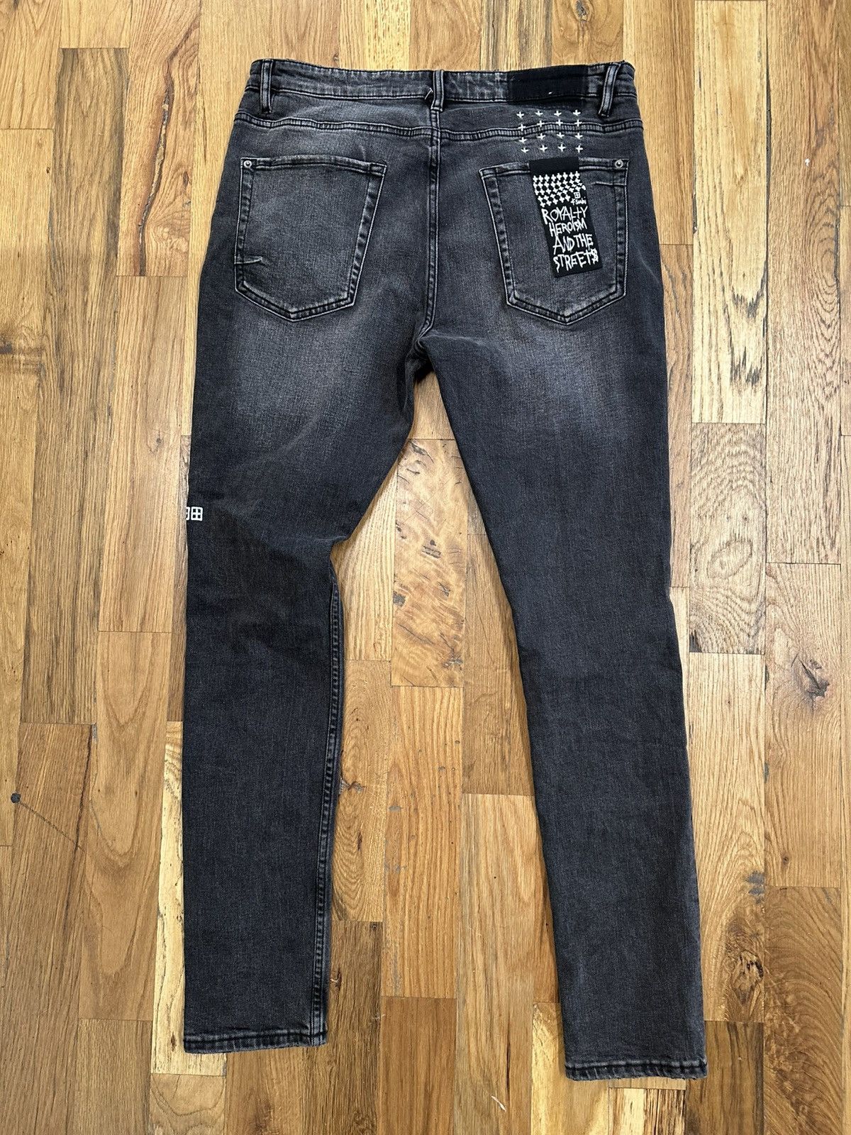 Ksubi Ksubi Knee + Patch Black Denim Jeans Size 36 Size US 36 / EU 52 - 2 Thumbnail