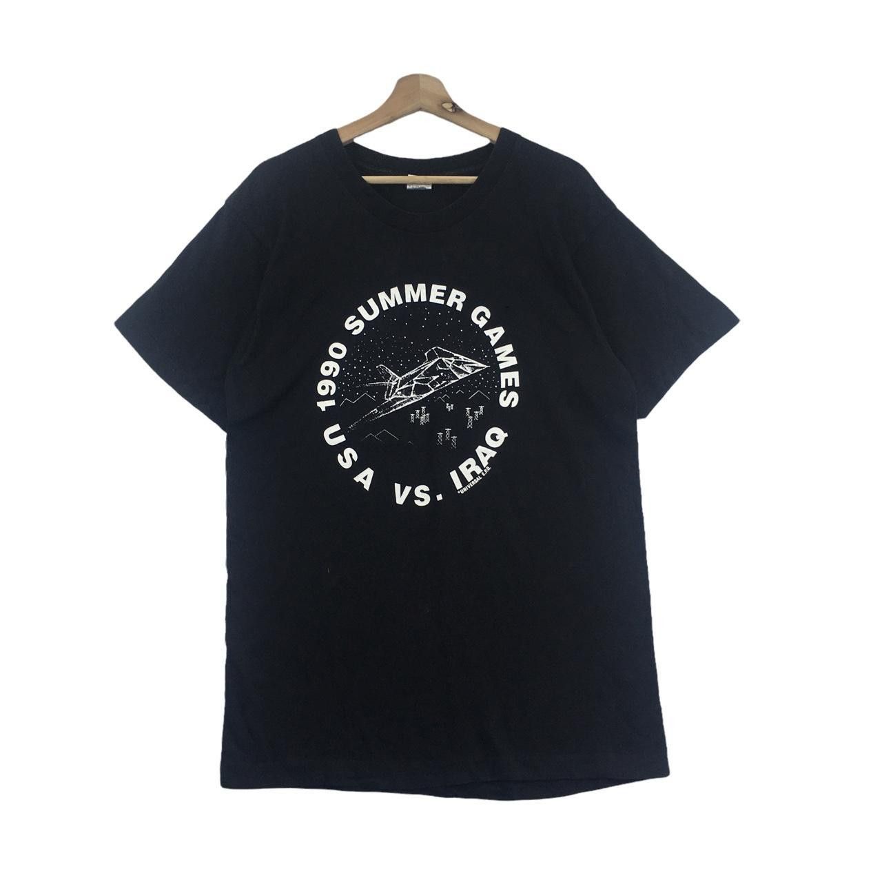 Vintage Vtg 1990 USA VS IRAQ Summer Games Military Bomber Tee Shirt Size US L / EU 52-54 / 3 - 1 Thumbnail