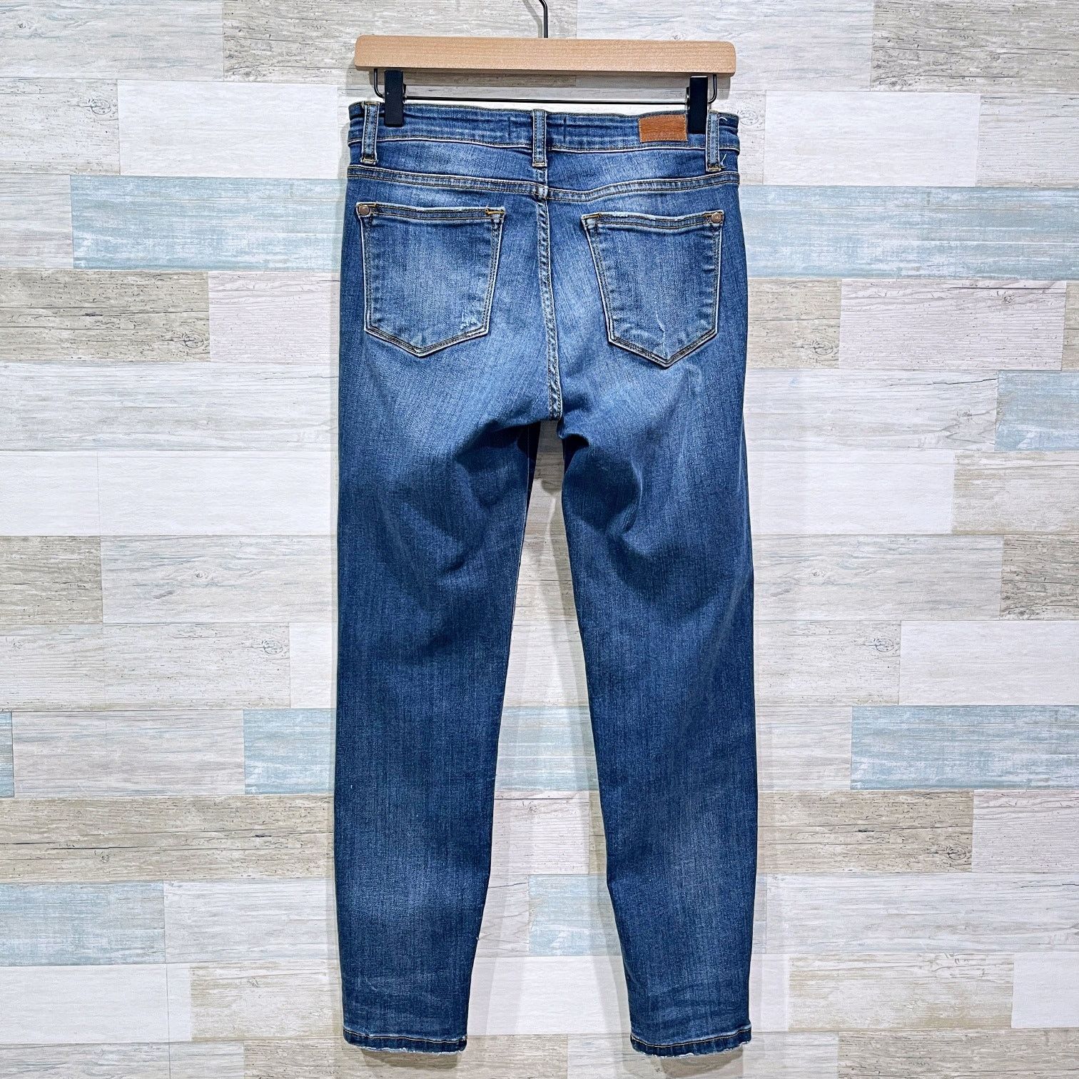 Other Judy Blue Mid Rise Distressed Crop Skinny Jeans Dark 28 Size 28" / US 6 / IT 42 - 4 Thumbnail