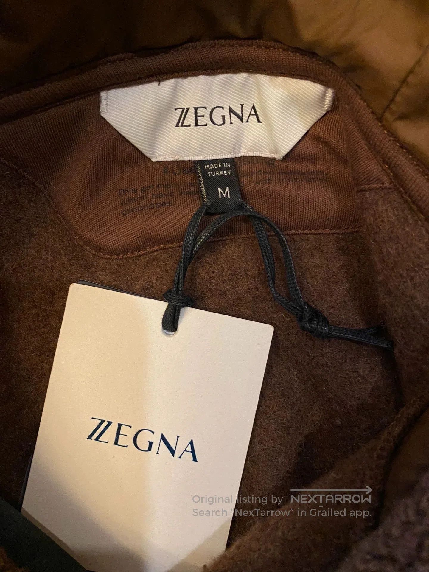 Ermenegildo Zegna Brown Fleece Hoodie with Kangaroo Pocket. Size US M / EU 48-50 / 2 - 5 Thumbnail