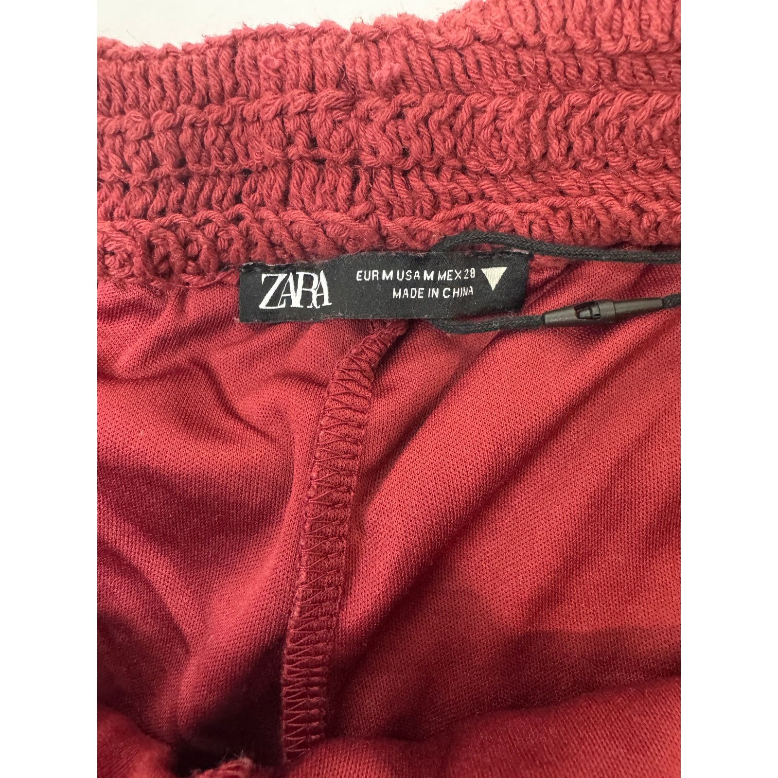Zara Zara Crochet Shorts Burgundy Red Hot Pants - Size Medium Size 25" / US 0 / IT 36 - 5 Thumbnail