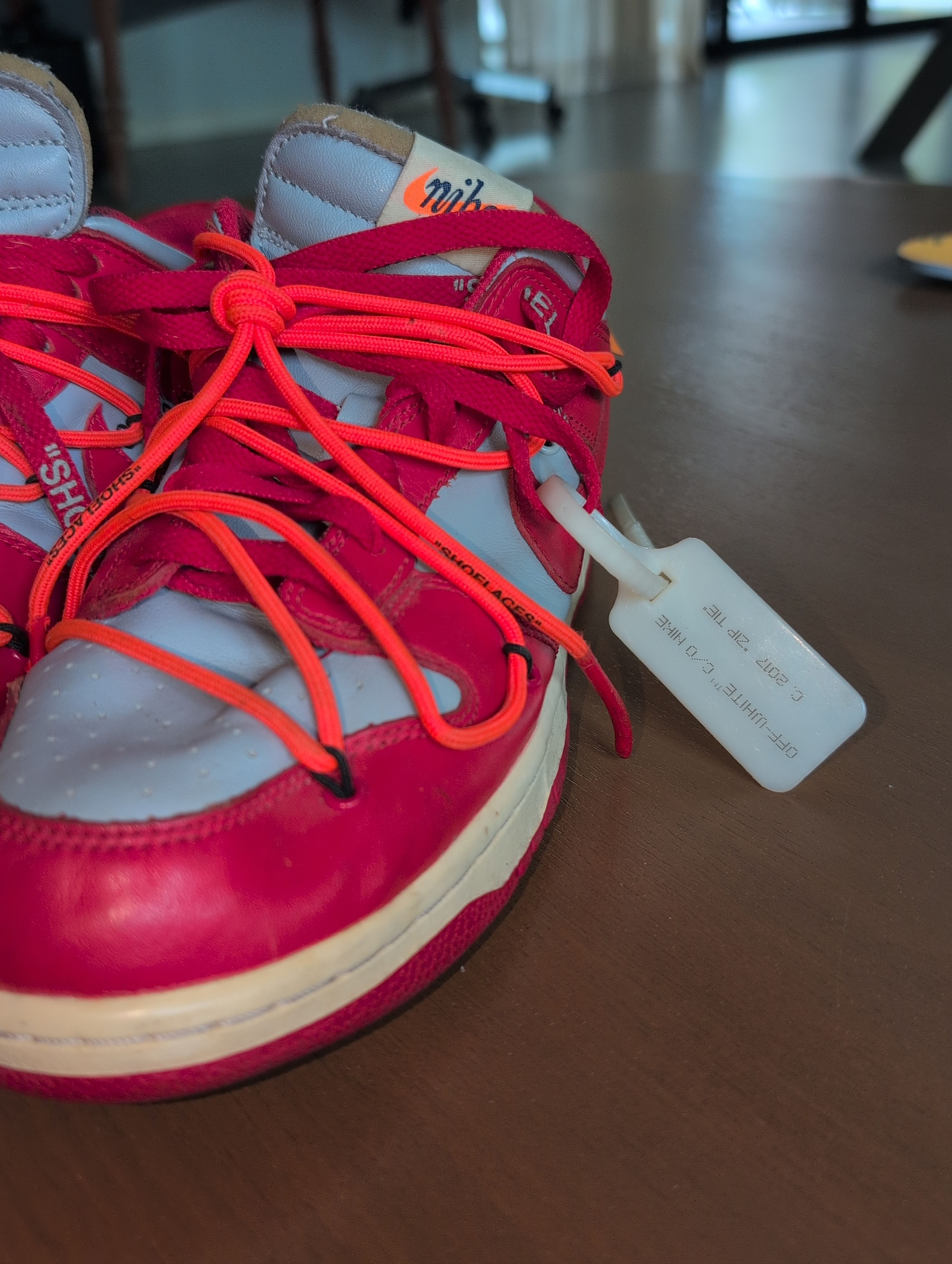 Nike × Off-White Nike Dunk Low Off-White University Red Size US 9.5 / EU 42-43 - 3 Thumbnail