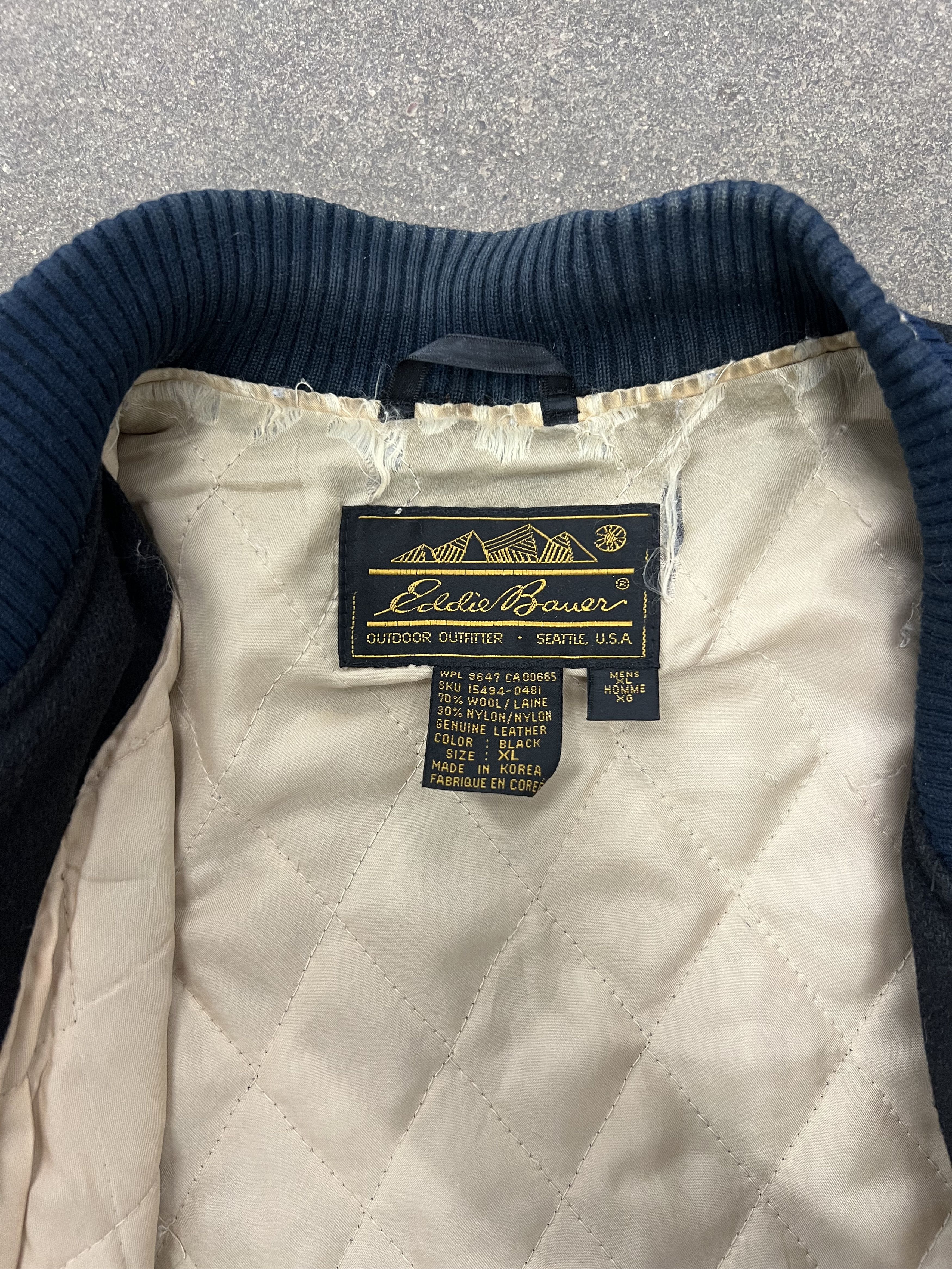 Eddie Bauer × Vintage VTG 1980's/1990's Eddie Bauer Letterman Varsity Jacket Size US XL / EU 56 / 4 - 6 Thumbnail