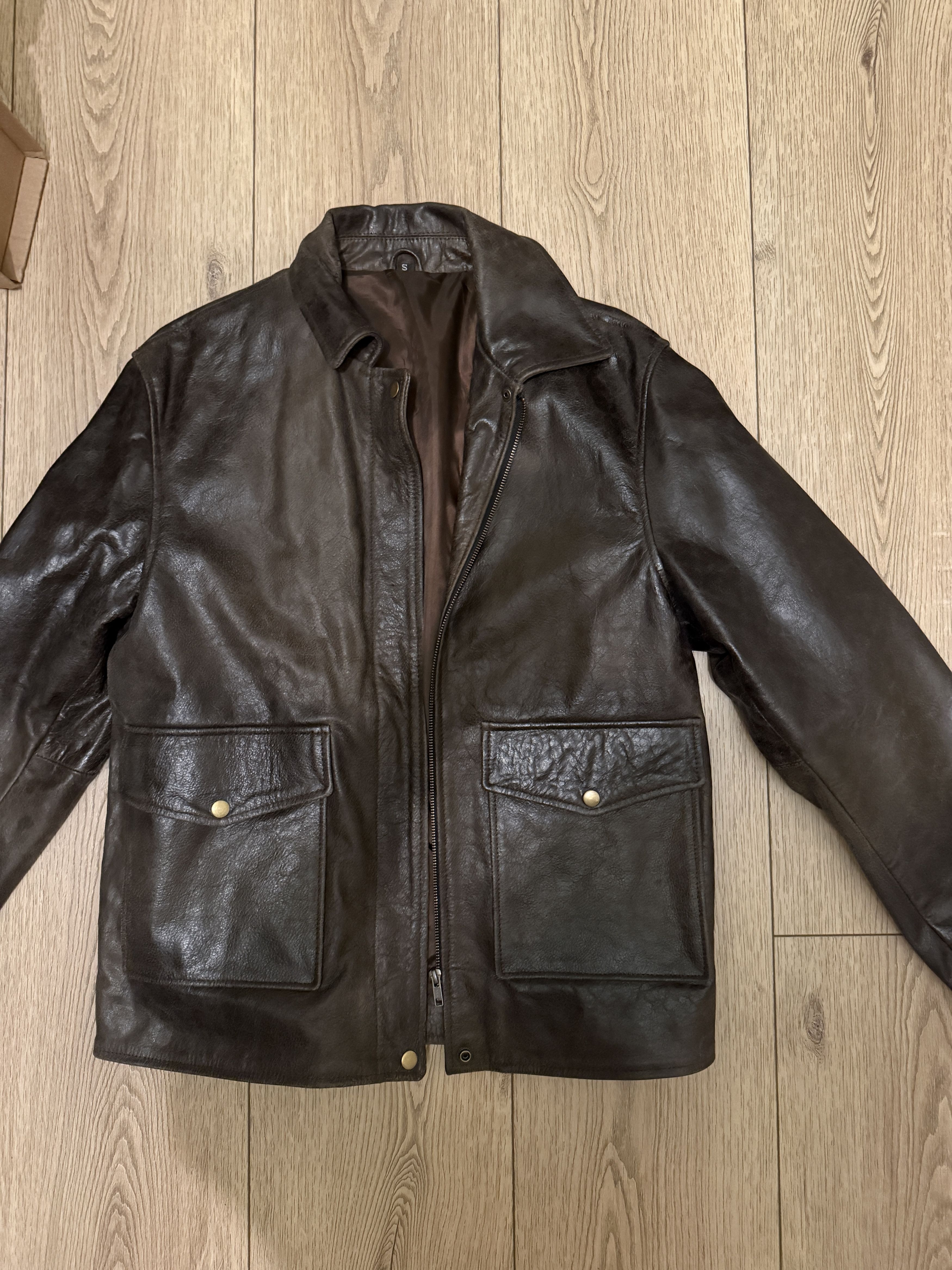 Other Vintage Italian Leather Jacket Dark Brown Size S / US 4 / IT 40 - 1 Thumbnail