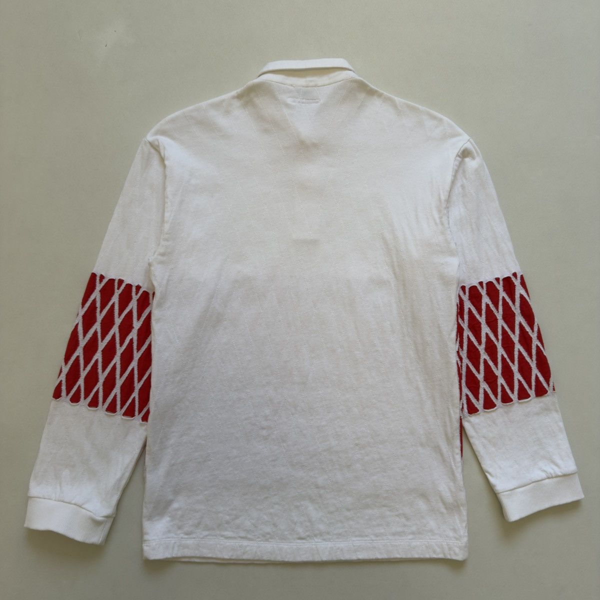 Stefan Cooke White/Red Cotton ‘Slashed’ Rugby Shirt Size US M / EU 48-50 / 2 - 13 Thumbnail