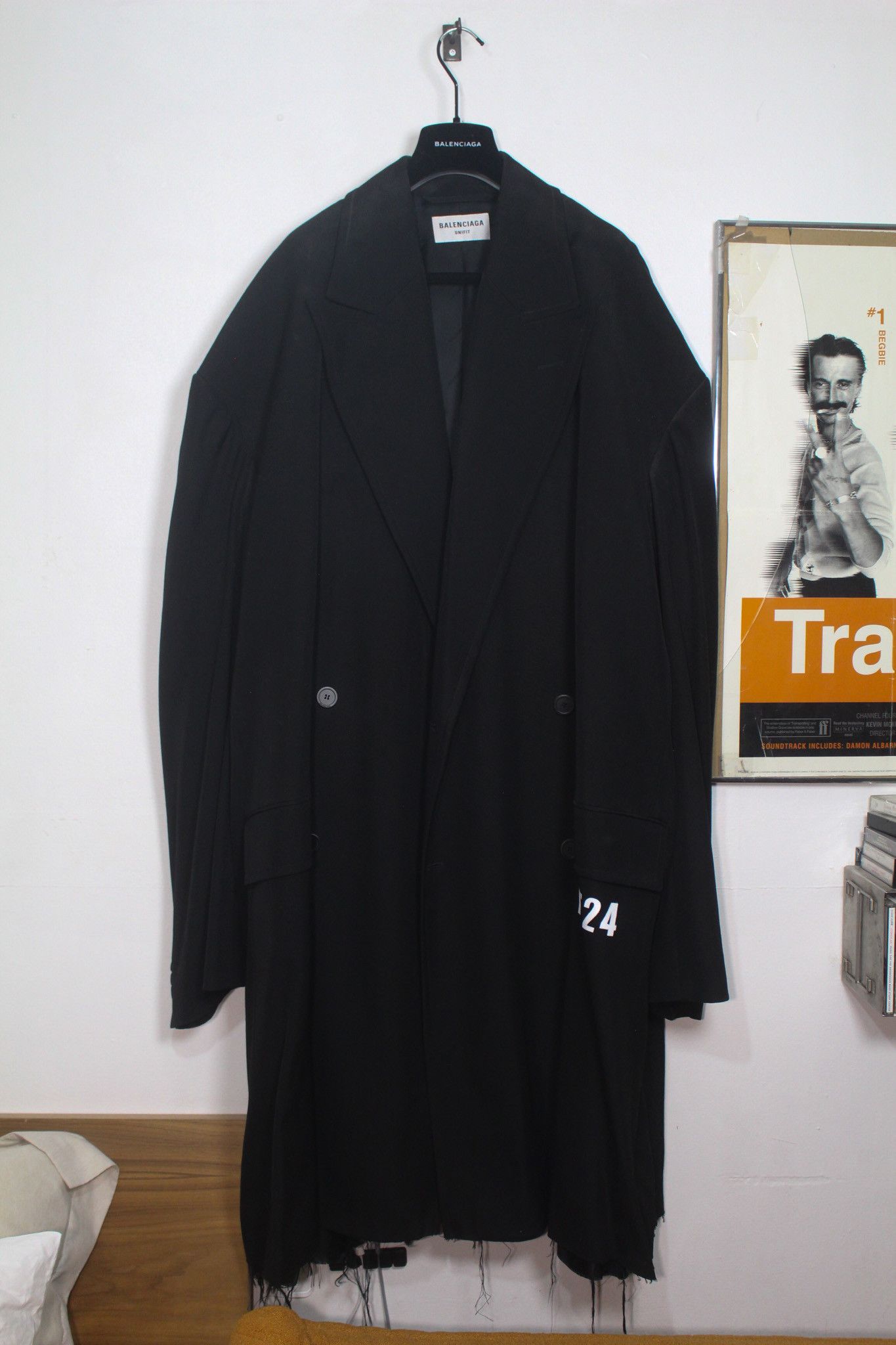 Balenciaga SS21 Distressed Wool Oversized Double Breasted Raw Hem Coat Size US XL / EU 56 / 4 - 1 Thumbnail