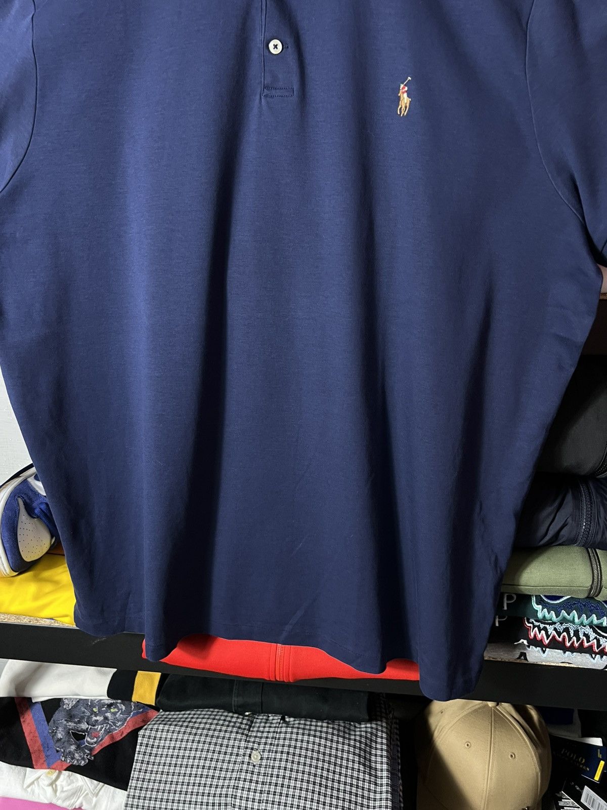 Polo Ralph Lauren 💙 Polo Ralph Lauren Custom Slim Fit Polo Shirt Navy Blue XXL Size US XXL / EU 58 / 5 - 5 Thumbnail