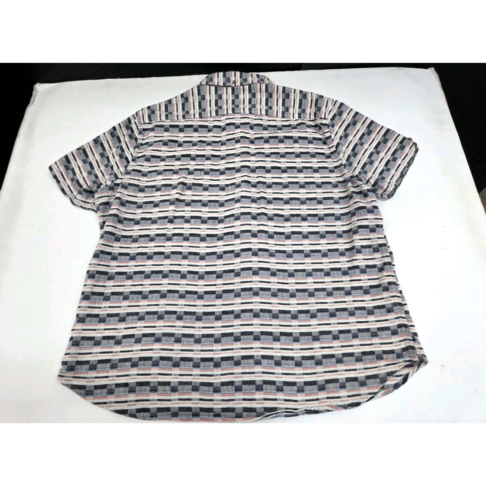 Ben Sherman Ben Sherman Mens Short Sleeve Button-Up Multicolored Plaid Linen Blend XL Shirt Size US XL / EU 56 / 4 - 4 Thumbnail